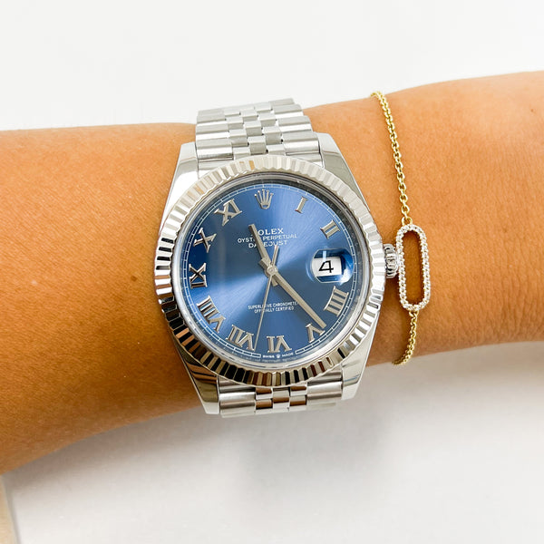 Rolex Datejust 41mm Roman Numeral Blue Dial