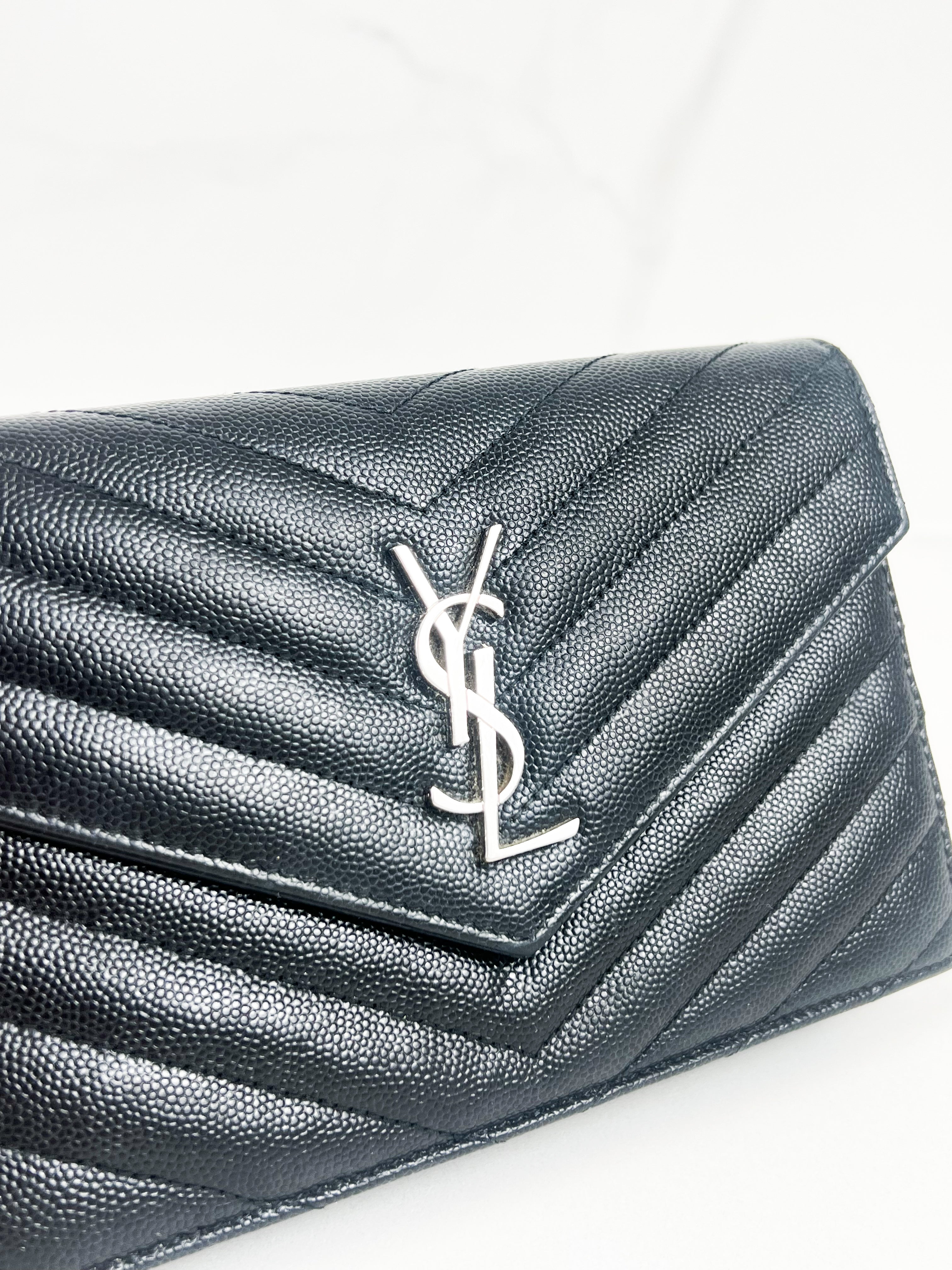 Saint Laurent Black Cassandre Envelope WOC
