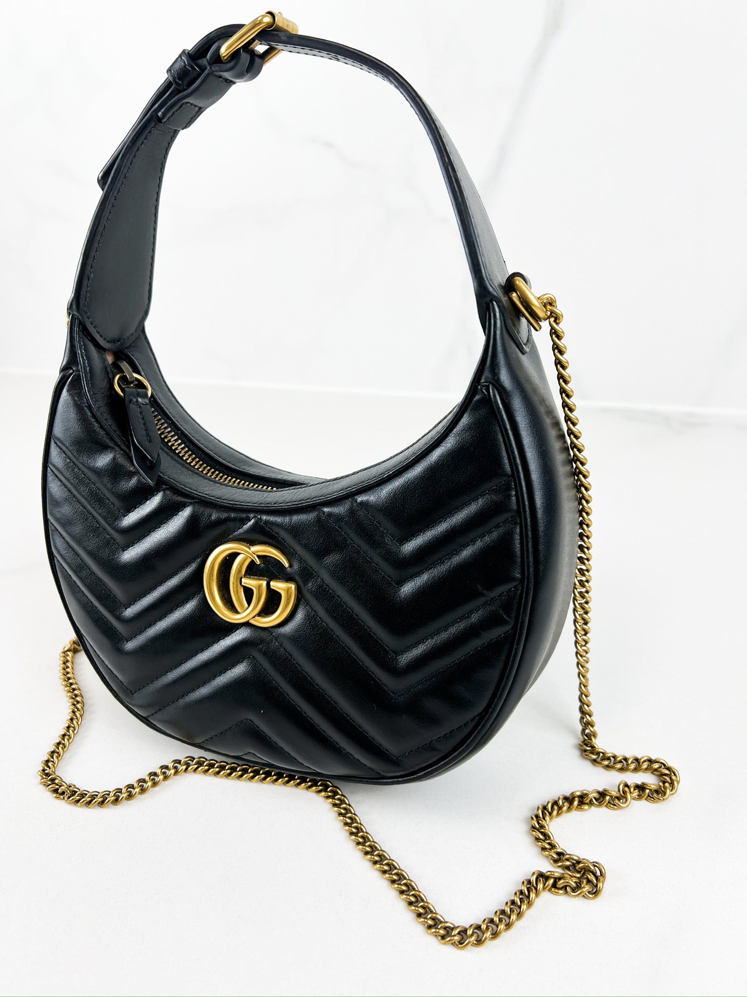 Gucci Half Moon Mini GG Marmont Bag