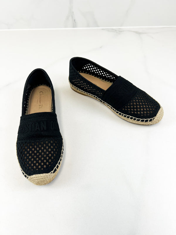 Christian Dior Black Granville Espadrille Size 37