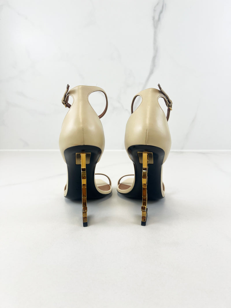 Saint Laurent Opyum Leather Sandal Size 39