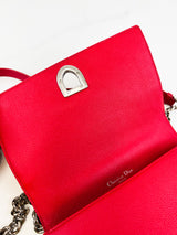 Christian Dior Red Small Diorama Shoulder Bag SHW