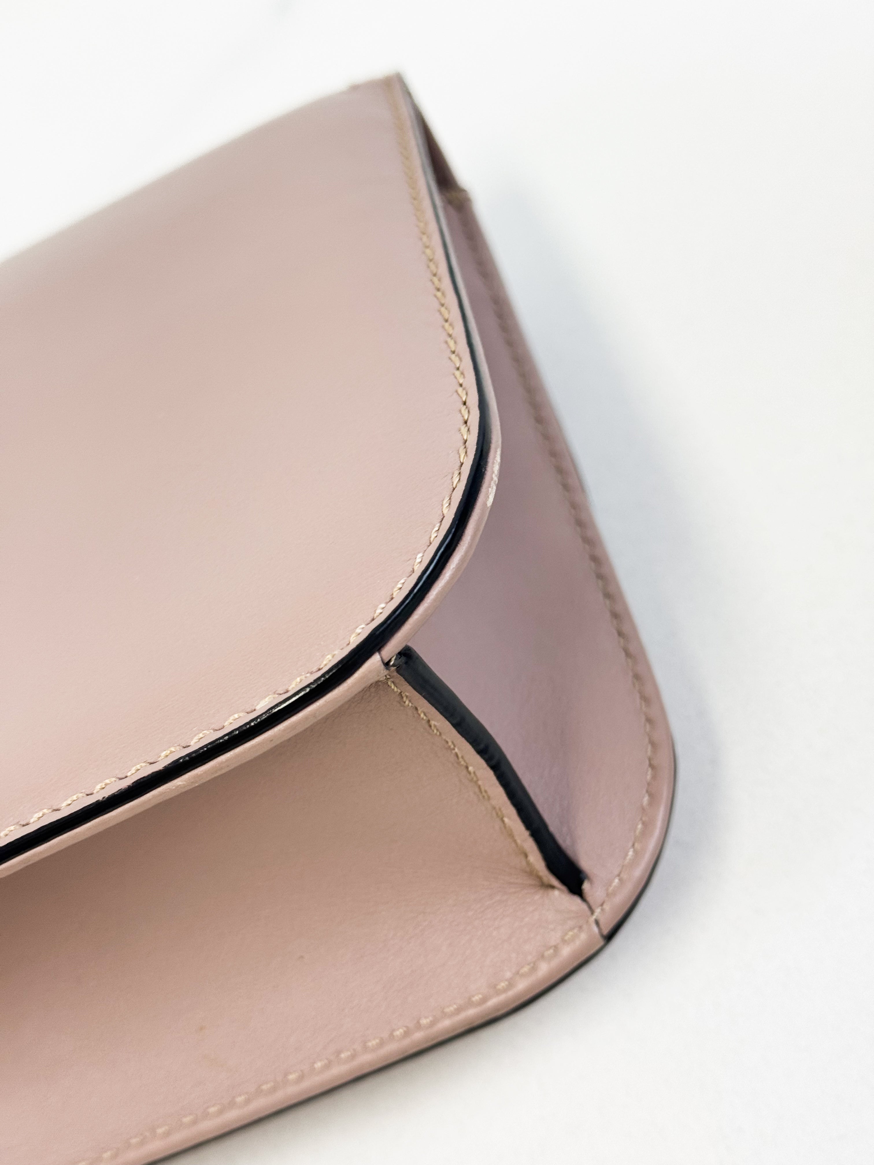 Valentino Garavani Pink Vitello Medium Glam Lock Rockstud Flap Bag