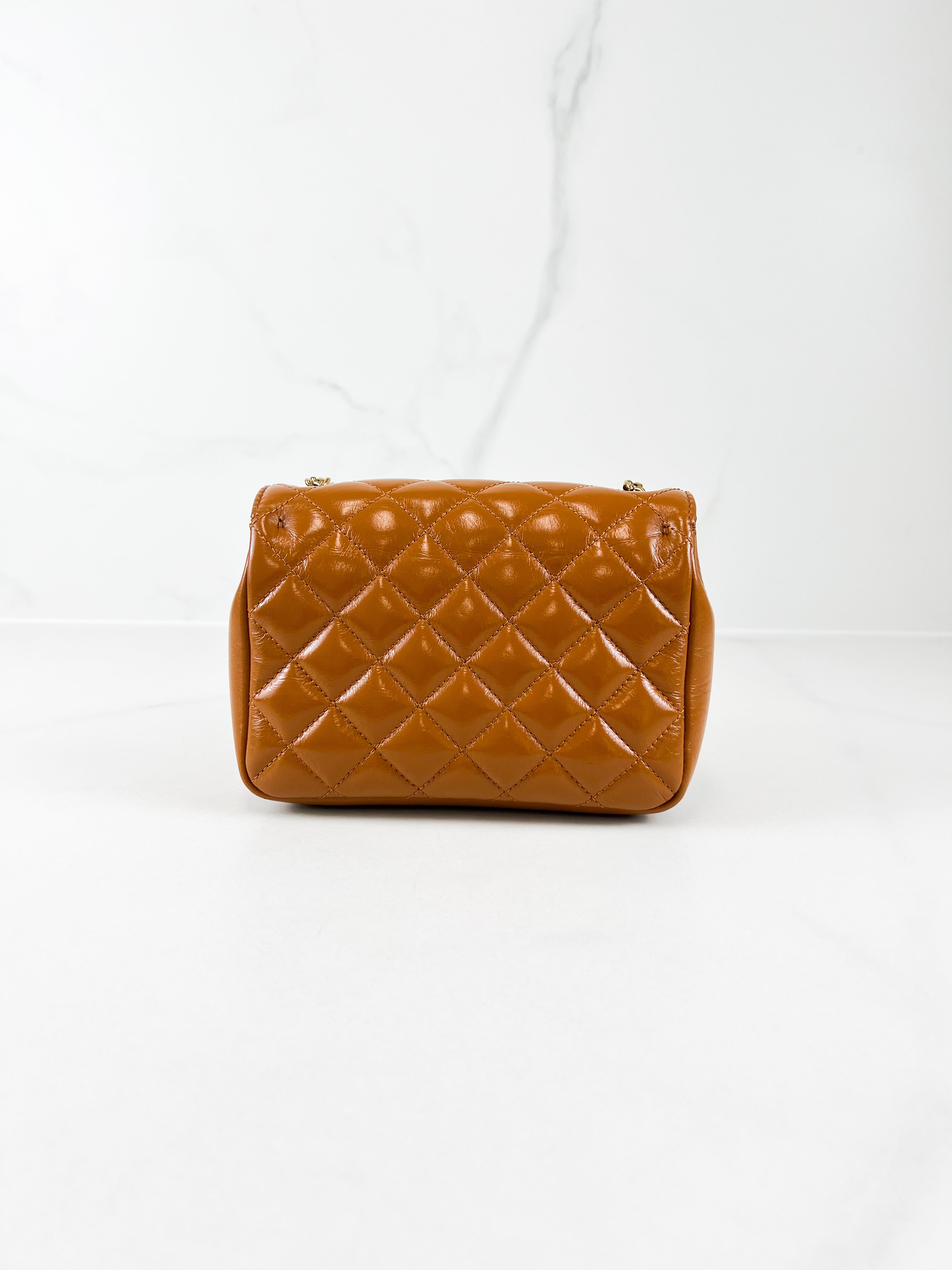 Versace Tan Brown Quilted Leather Shoulder Bag