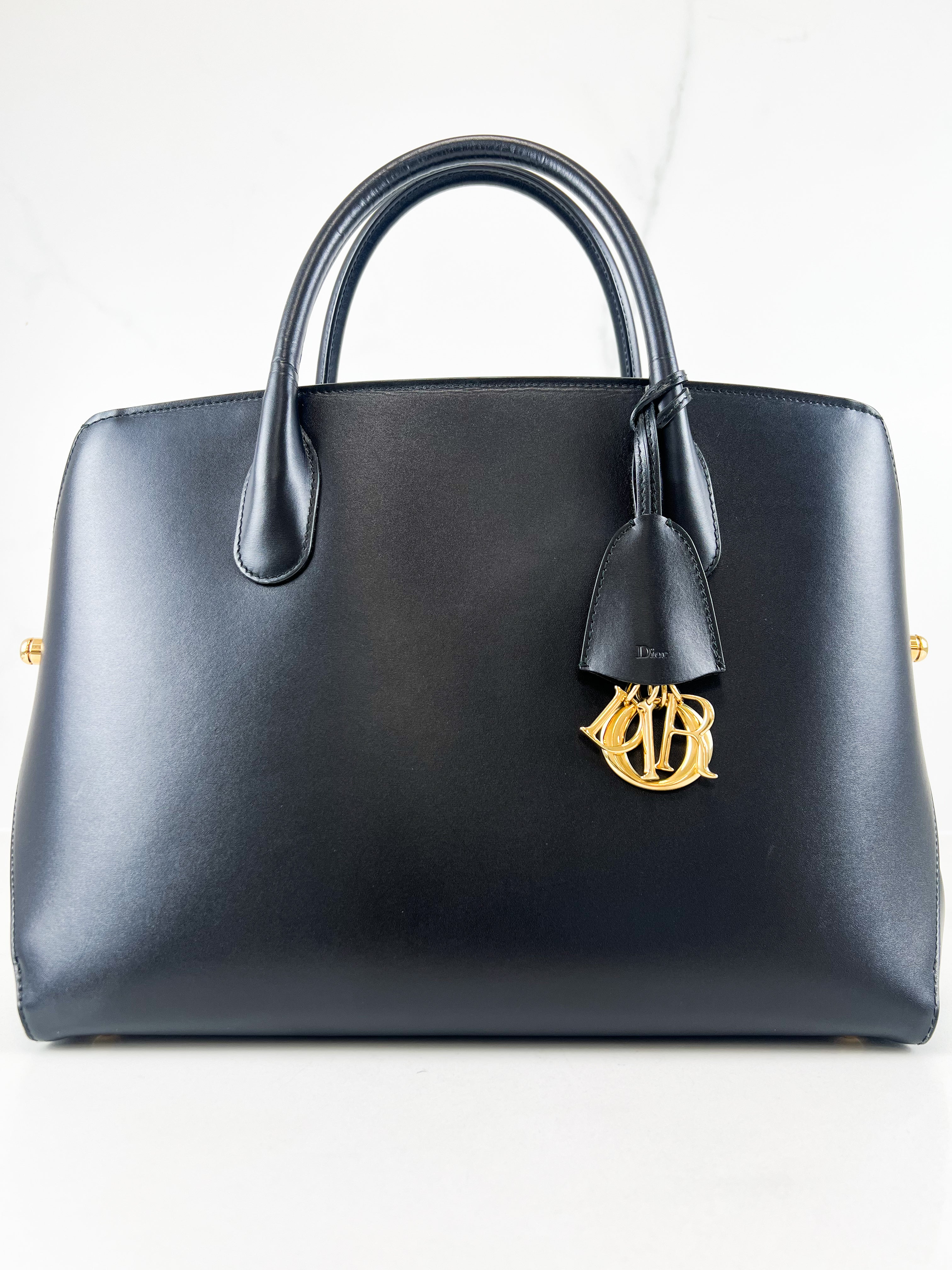 Christian Dior Open Bar Black Leather Tote