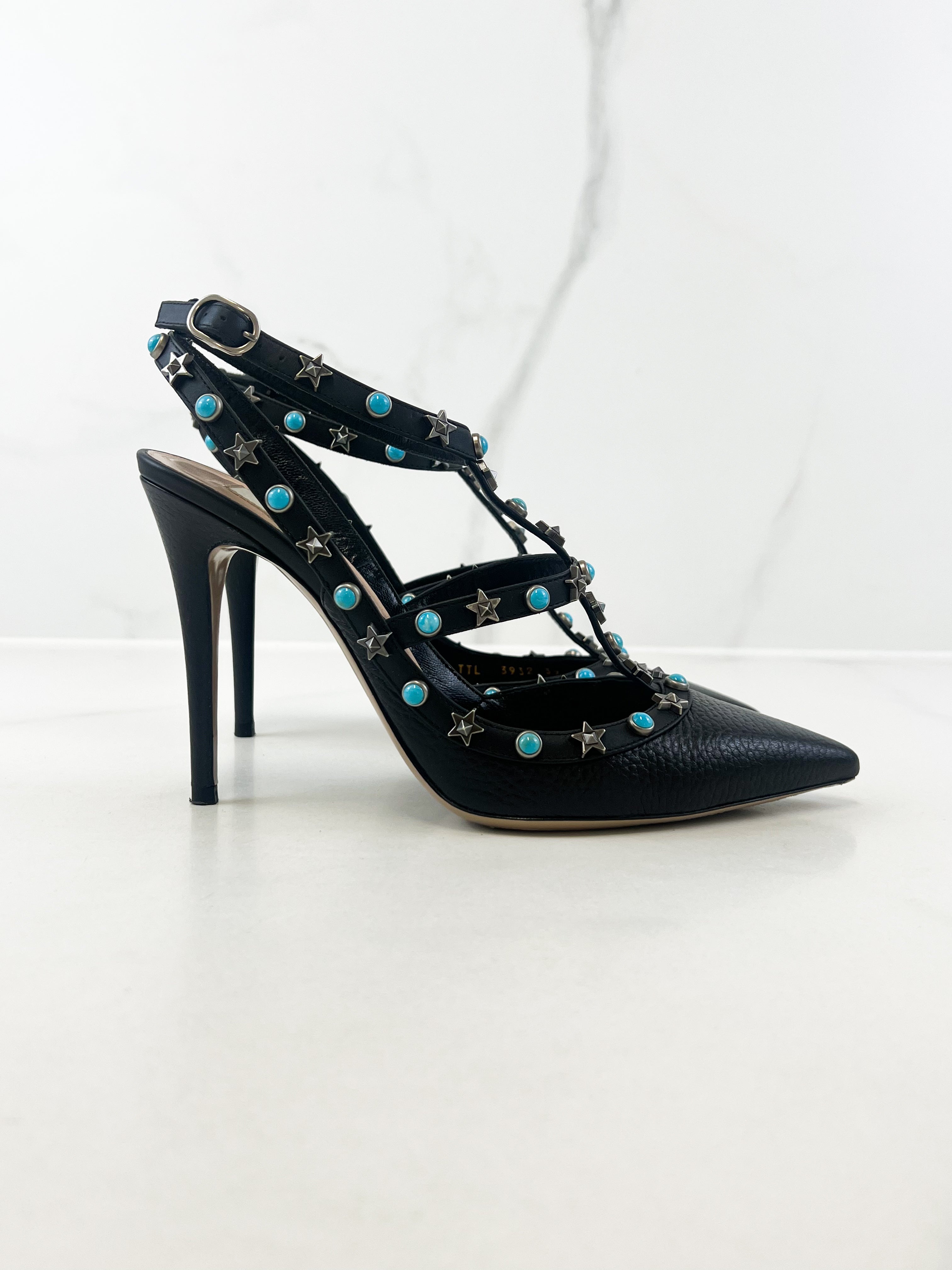 Valentino Black Caged Rockstud Pumps Size 39