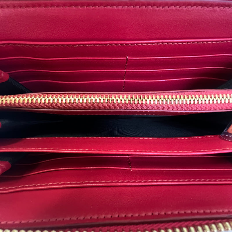 Dolce & Gabbana Leather Pink Zip Around Wallet