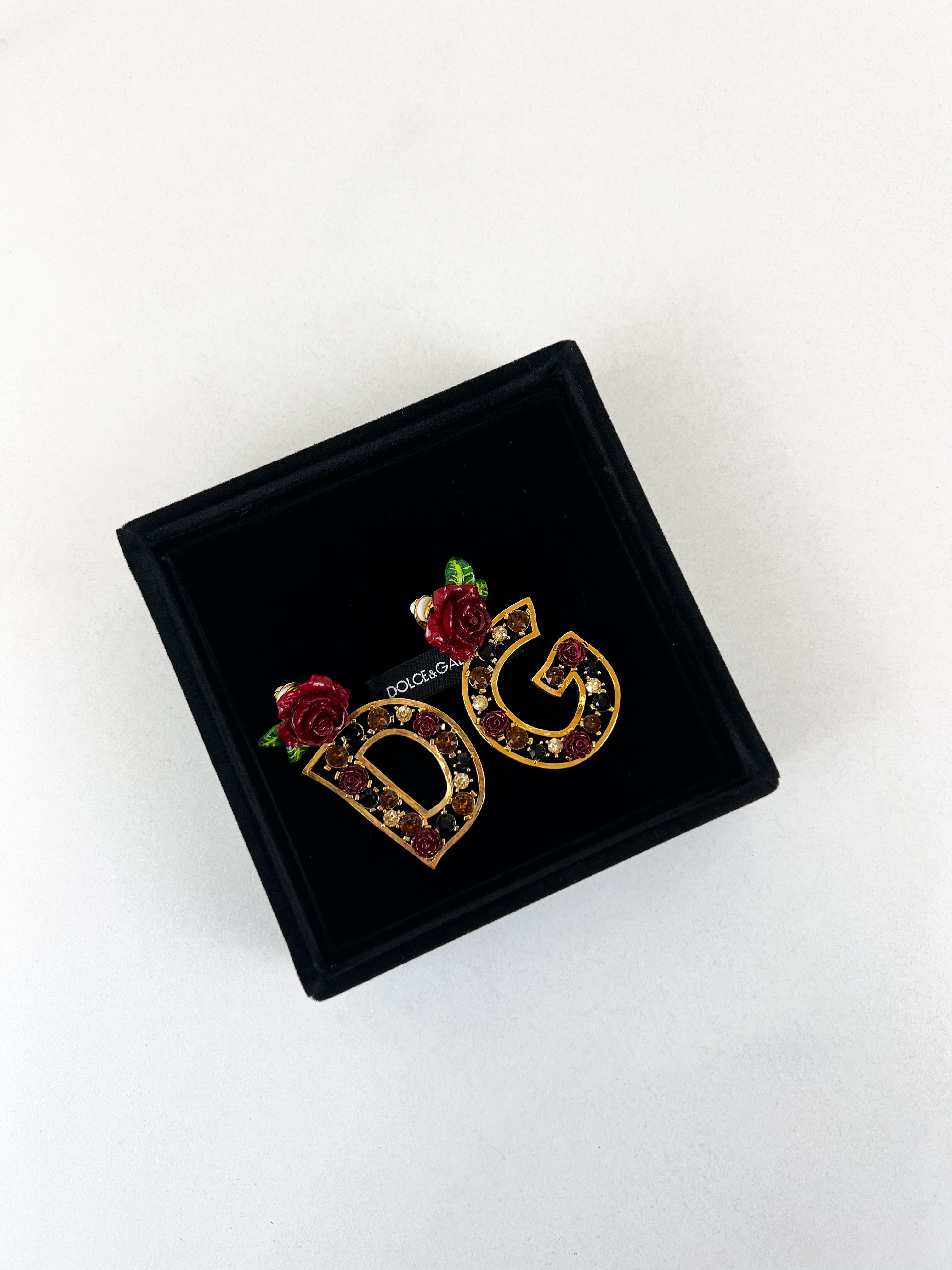 Dolce and Gabbana Flower Logo Clip Earrings