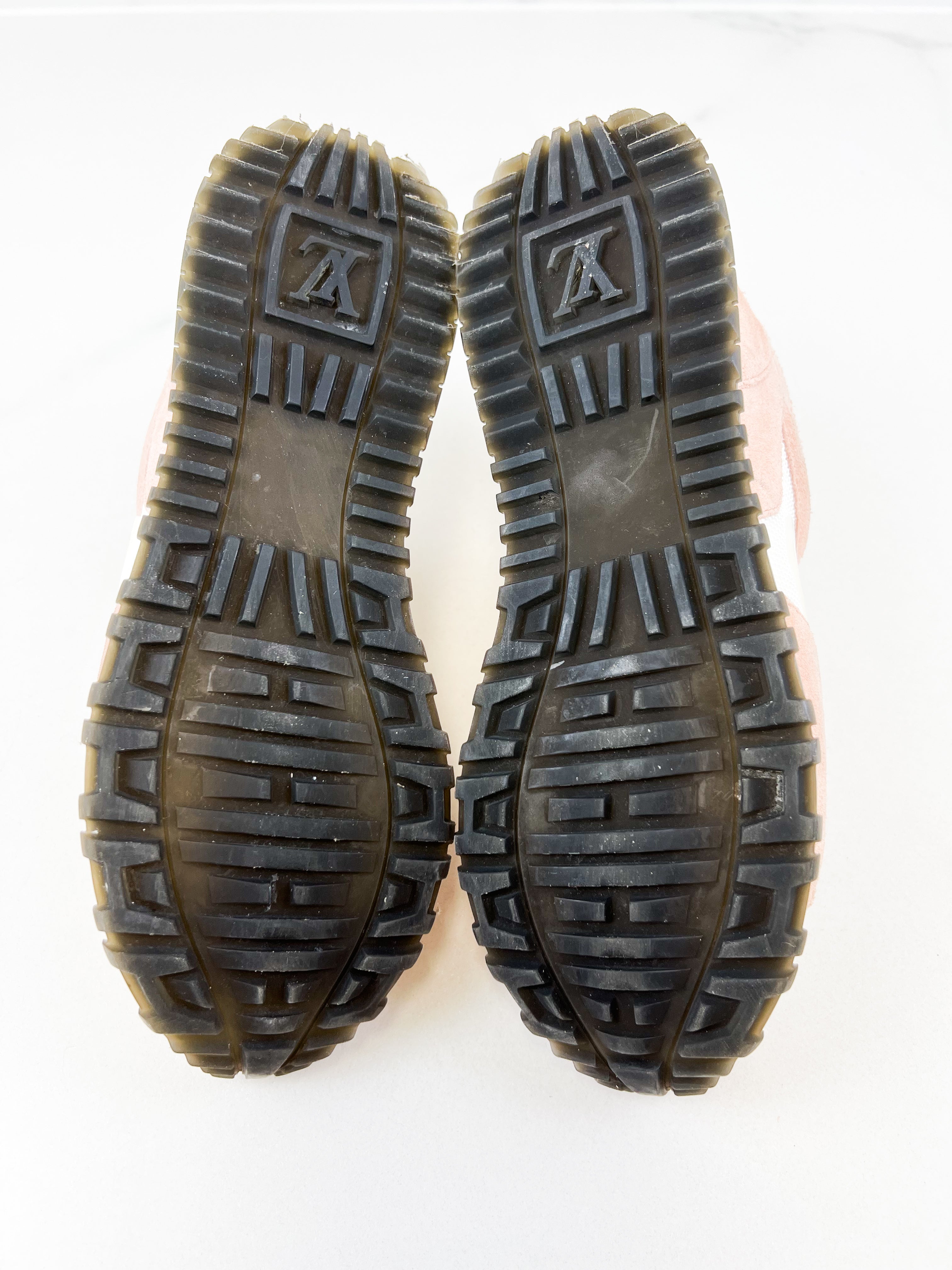 Louis Vuitton Pink Suede Runaway Sneaker Size 37