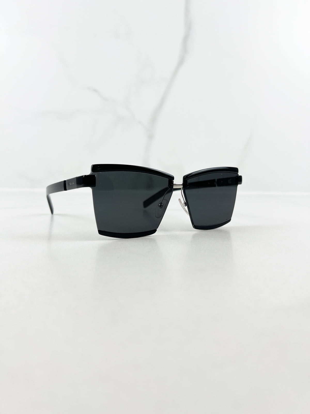 Prada Black Rectangular Cat-Eye Sunglasses PR 61XS