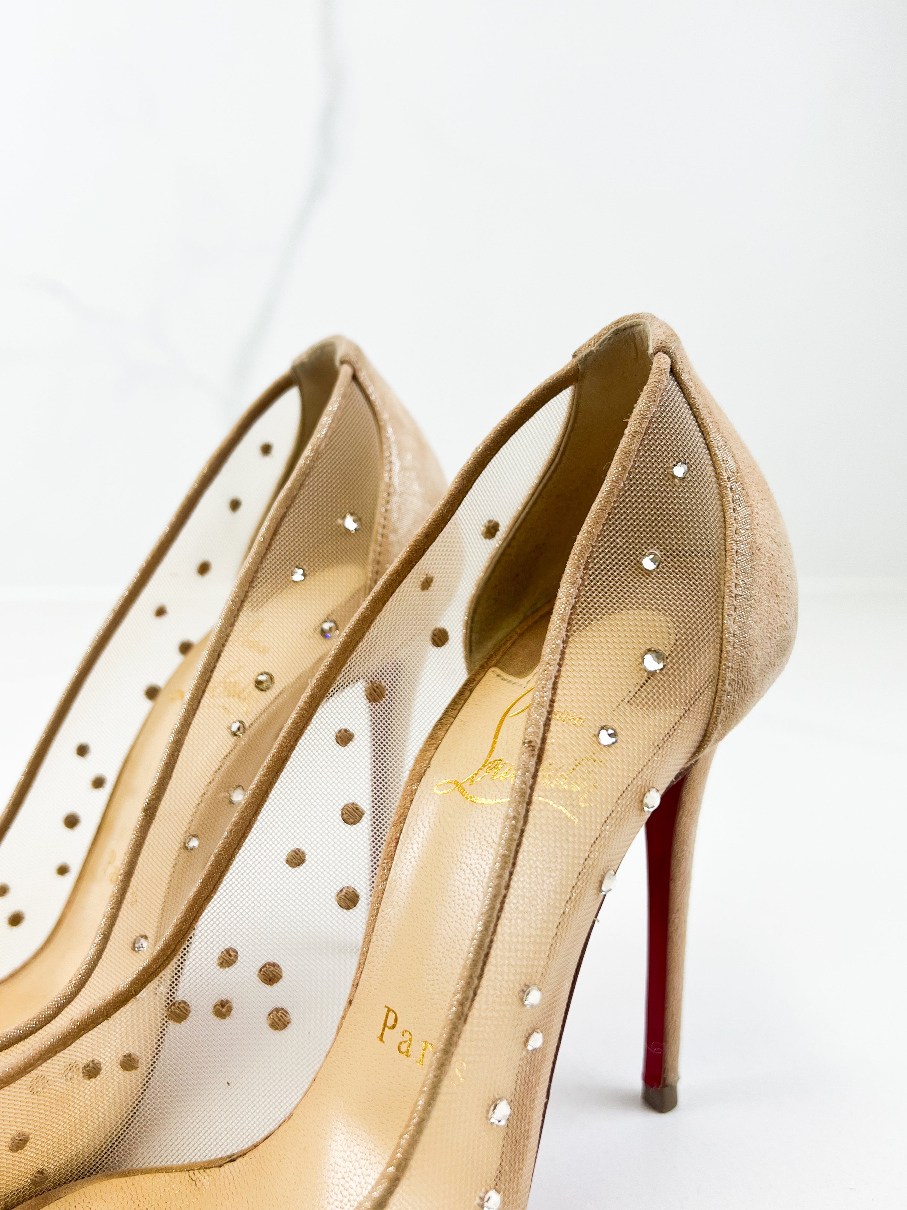 Christian Louboutin Follies Strass 100mm Size 35