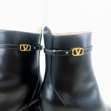 Valentino Black Tan-Go Patent Leather Boots Size 36.5