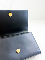 Saint Laurent Black Calfskin Monogram Kate Tassel Chain Wallet GHW