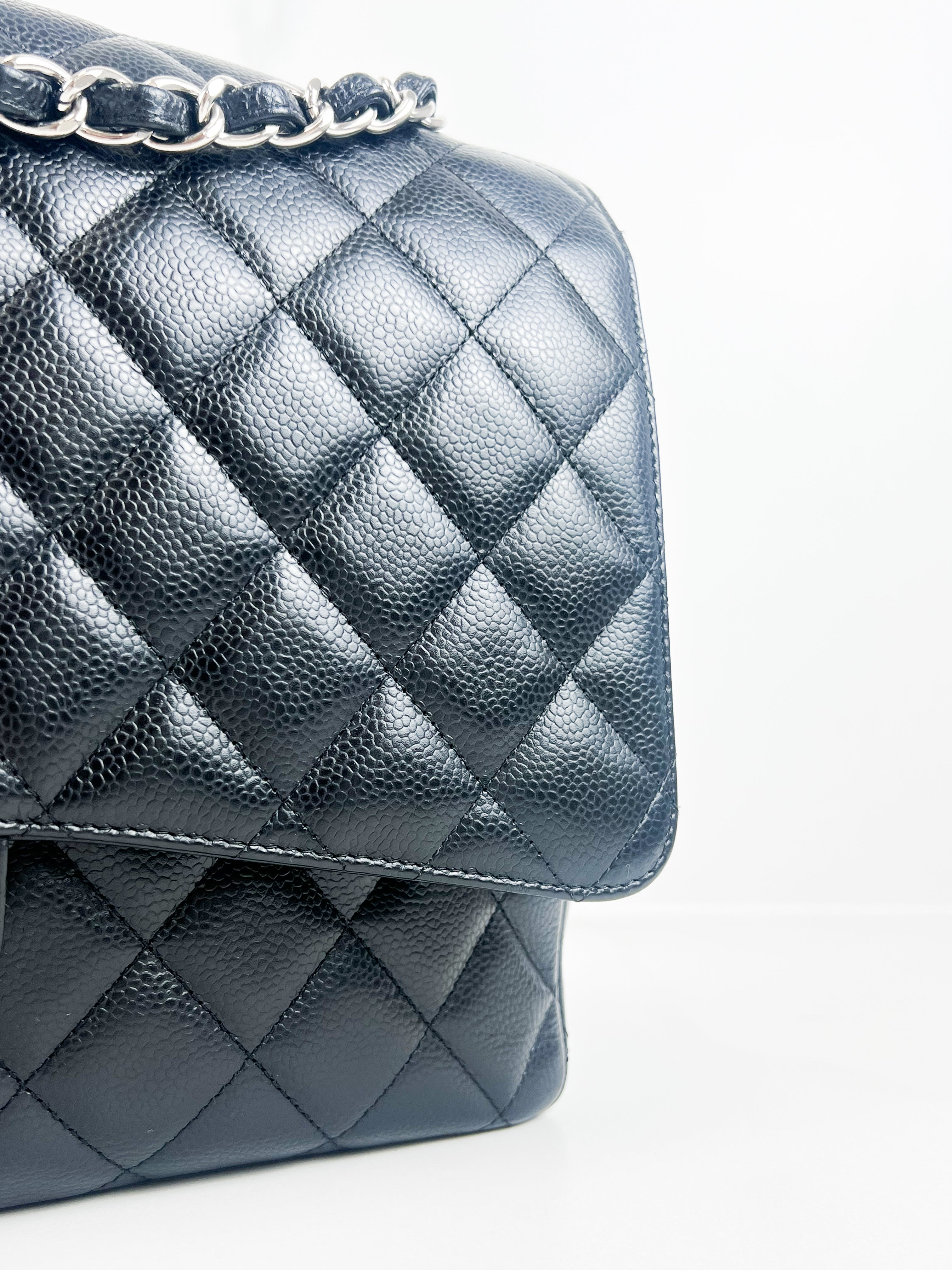 Chanel Jumbo Black Classic Double Flap Caviar Shoulder Bag