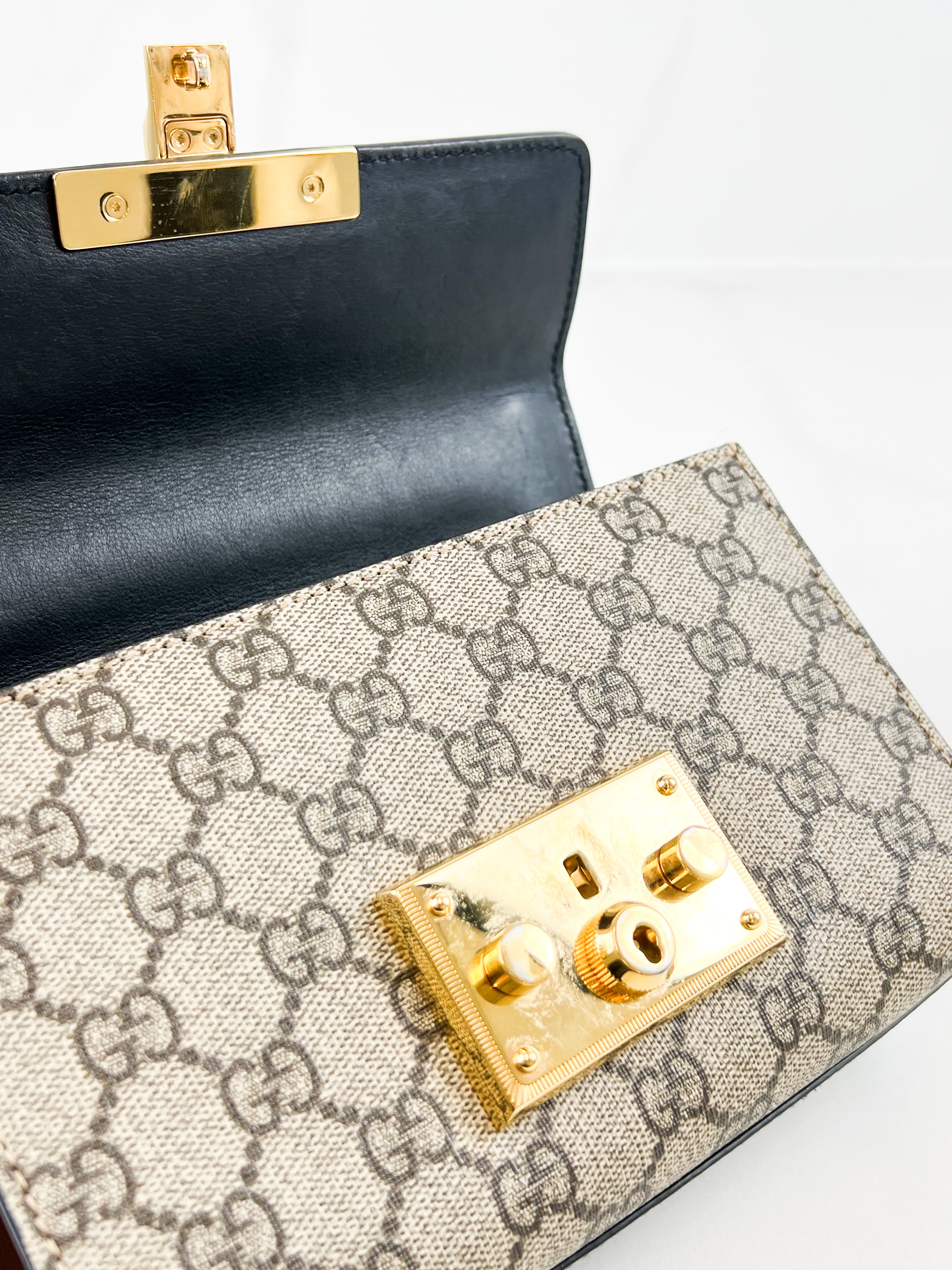 Gucci GG Supreme Small Padlock Shoulder Bag