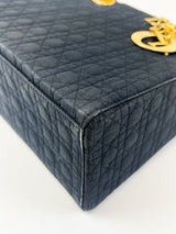 Christian Dior Vintage Black Lady Dior with Gold Hardware