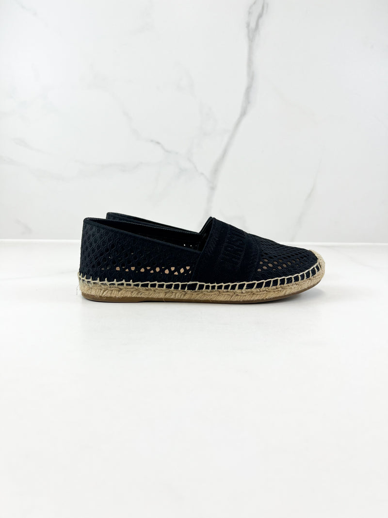Christian Dior Black Granville Espadrille Size 37