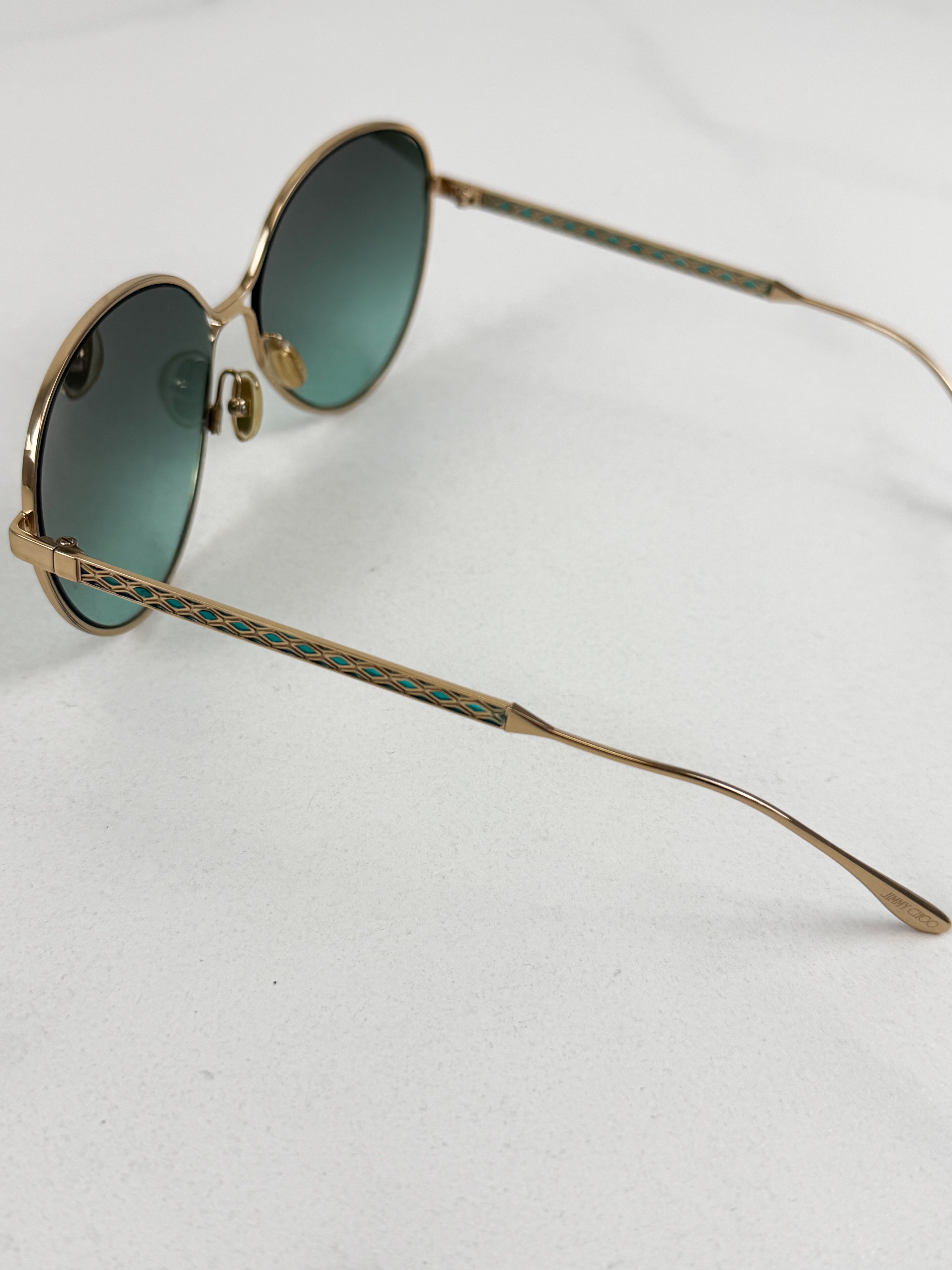 Jimmy Choo Aviator Sunglasses in Gold