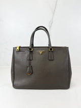 Prada Large Grey Galleria Saffiano Bag