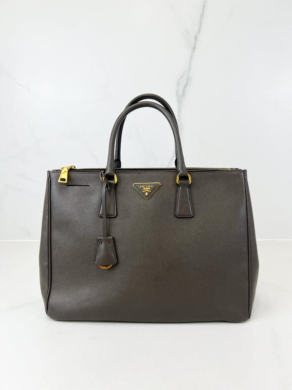 Prada Large Grey Galleria Saffiano Bag