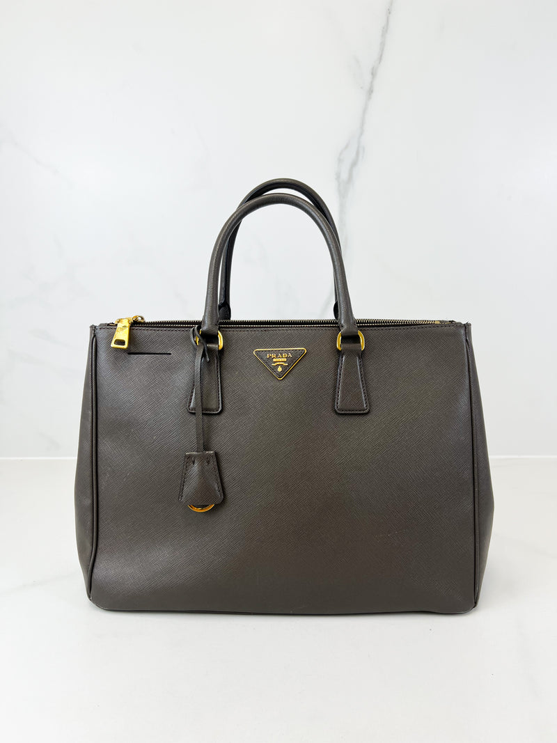 Prada Large Grey Galleria Saffiano Bag