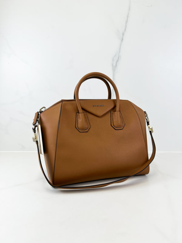 Givenchy Antigona Grained Leather Medium Tan Shoulder Bag