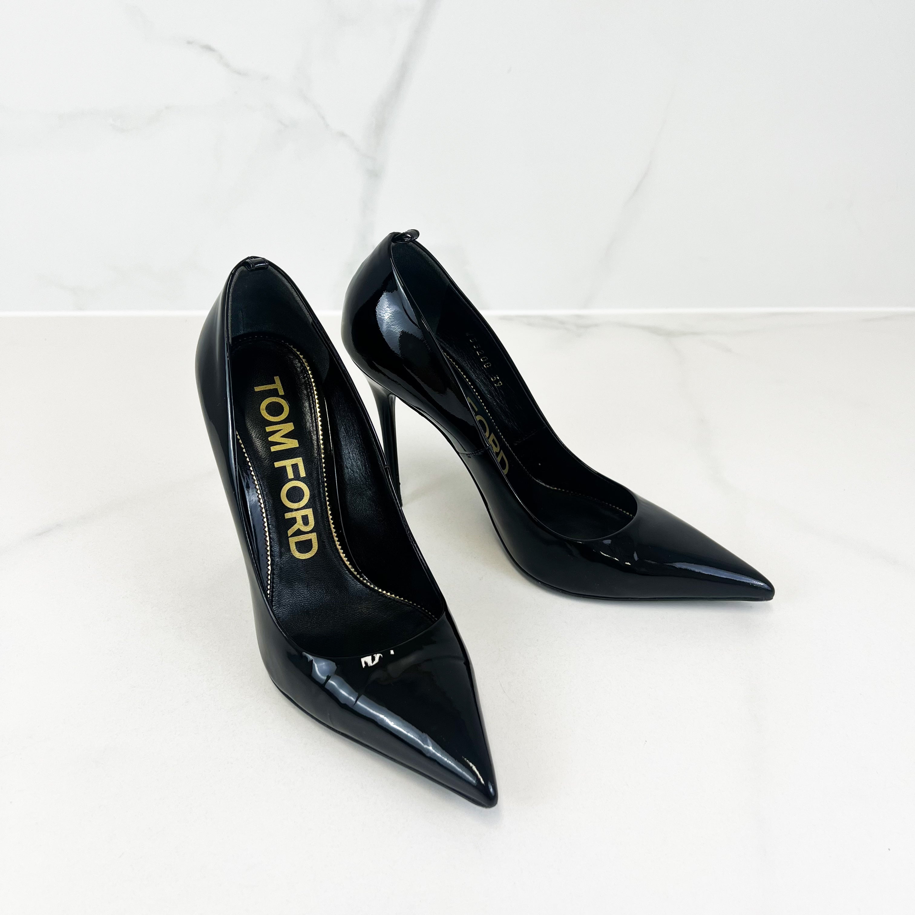 Tom Ford Patent Black Leather Pumps Size 39