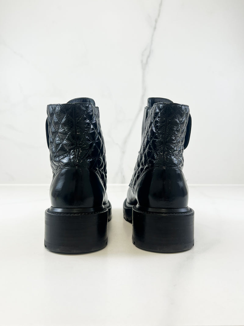 Chanel Quilted Combat Boot Size 39