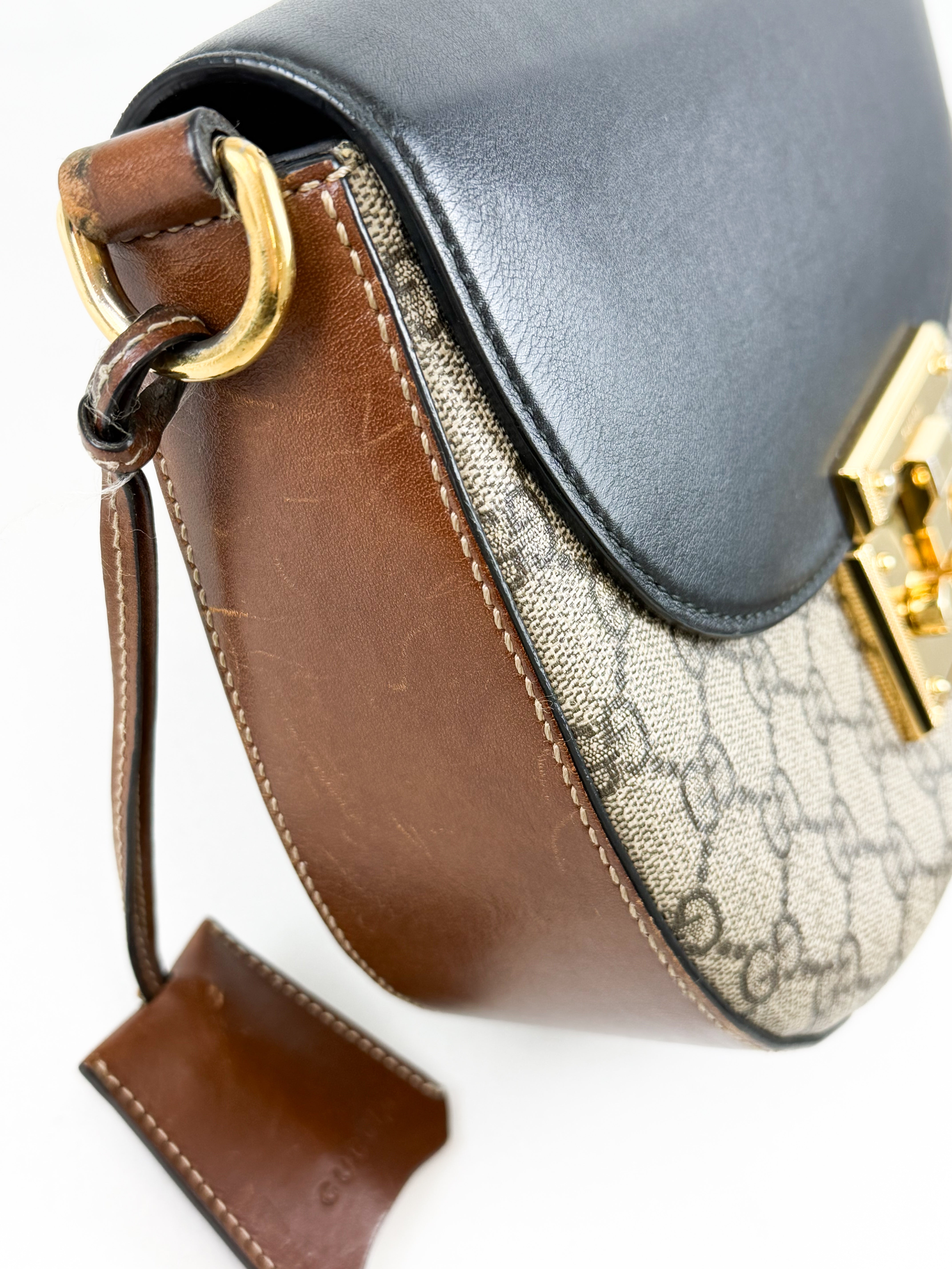 Gucci GG Supreme Web Padlock Shoulder Bag