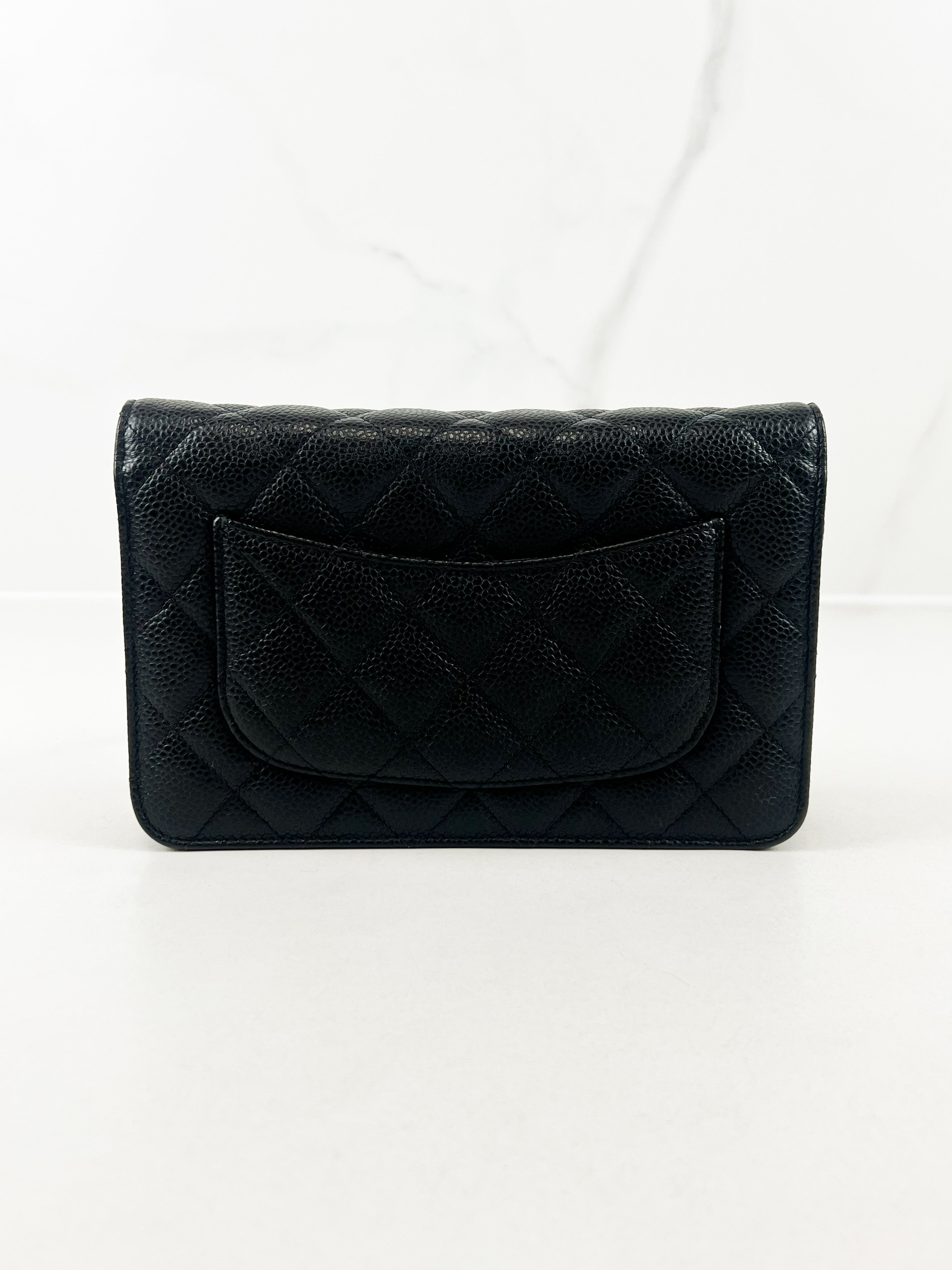 Chanel Black Classic Caviar CC WOC with GHW