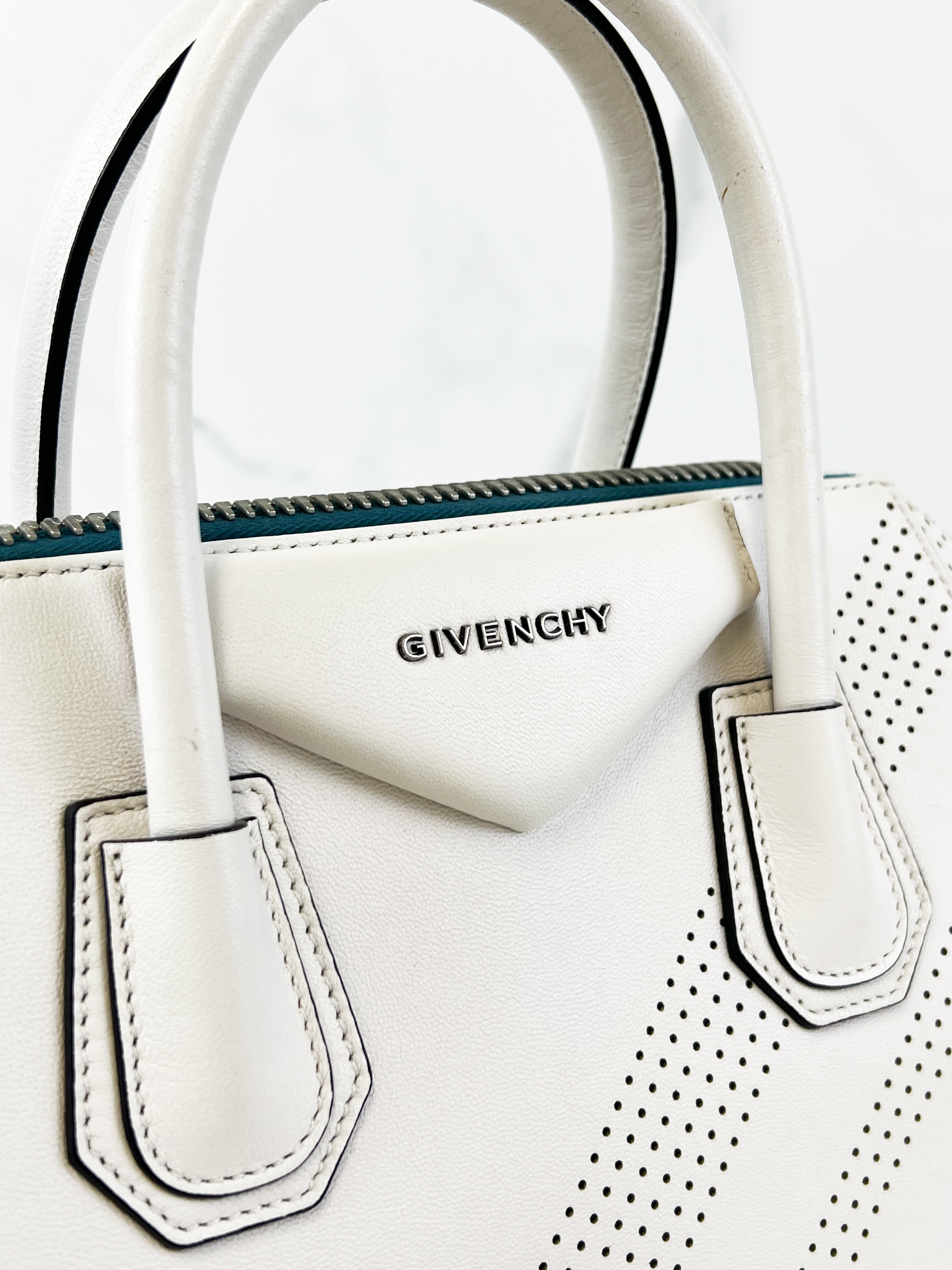 Givenchy Antigona Leather Small White Shoulder Bag