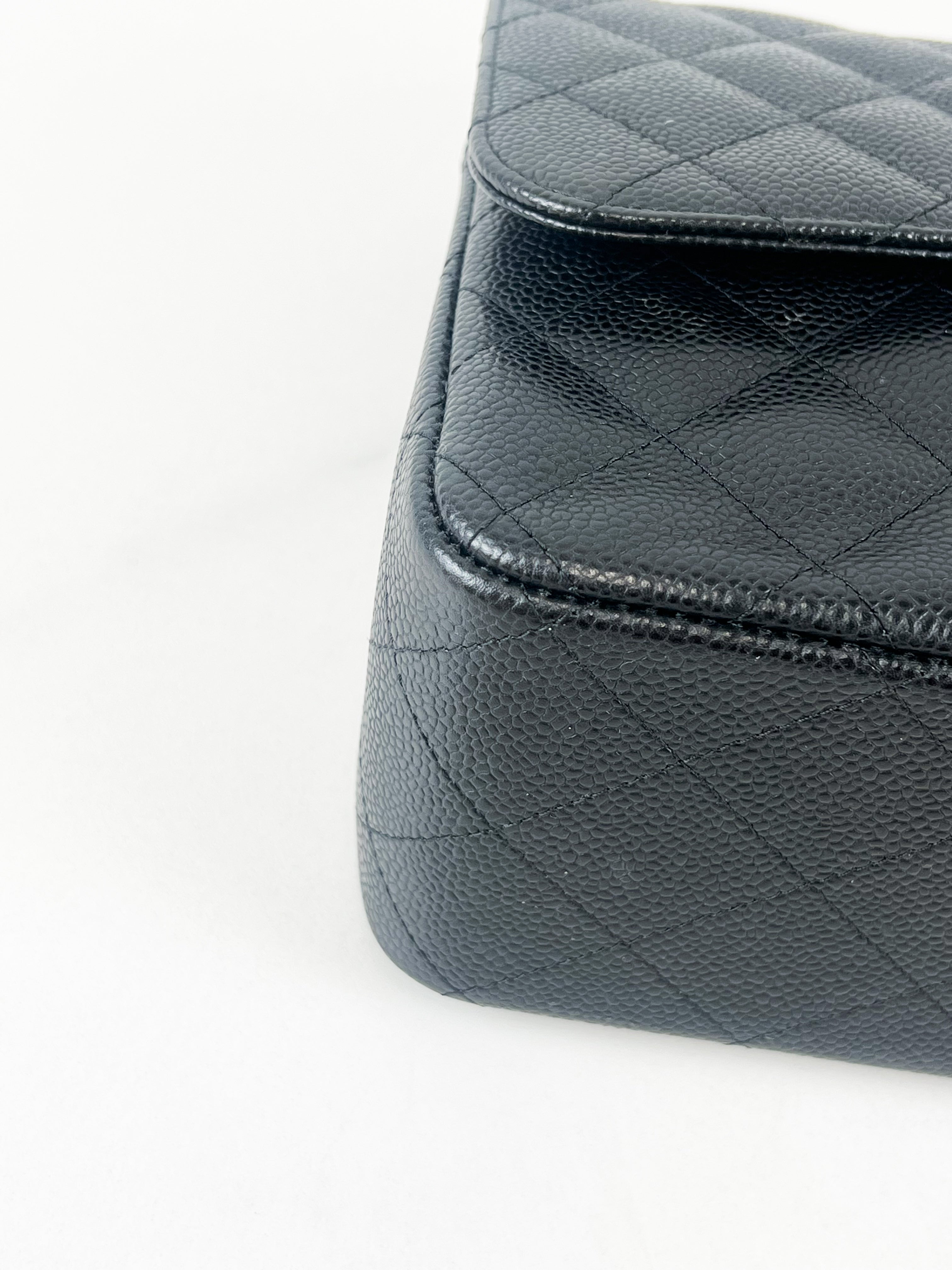 Chanel Jumbo Black Classic Double Flap Caviar Shoulder Bag