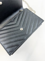 Saint Laurent Black Cassandre Envelope WOC SHW