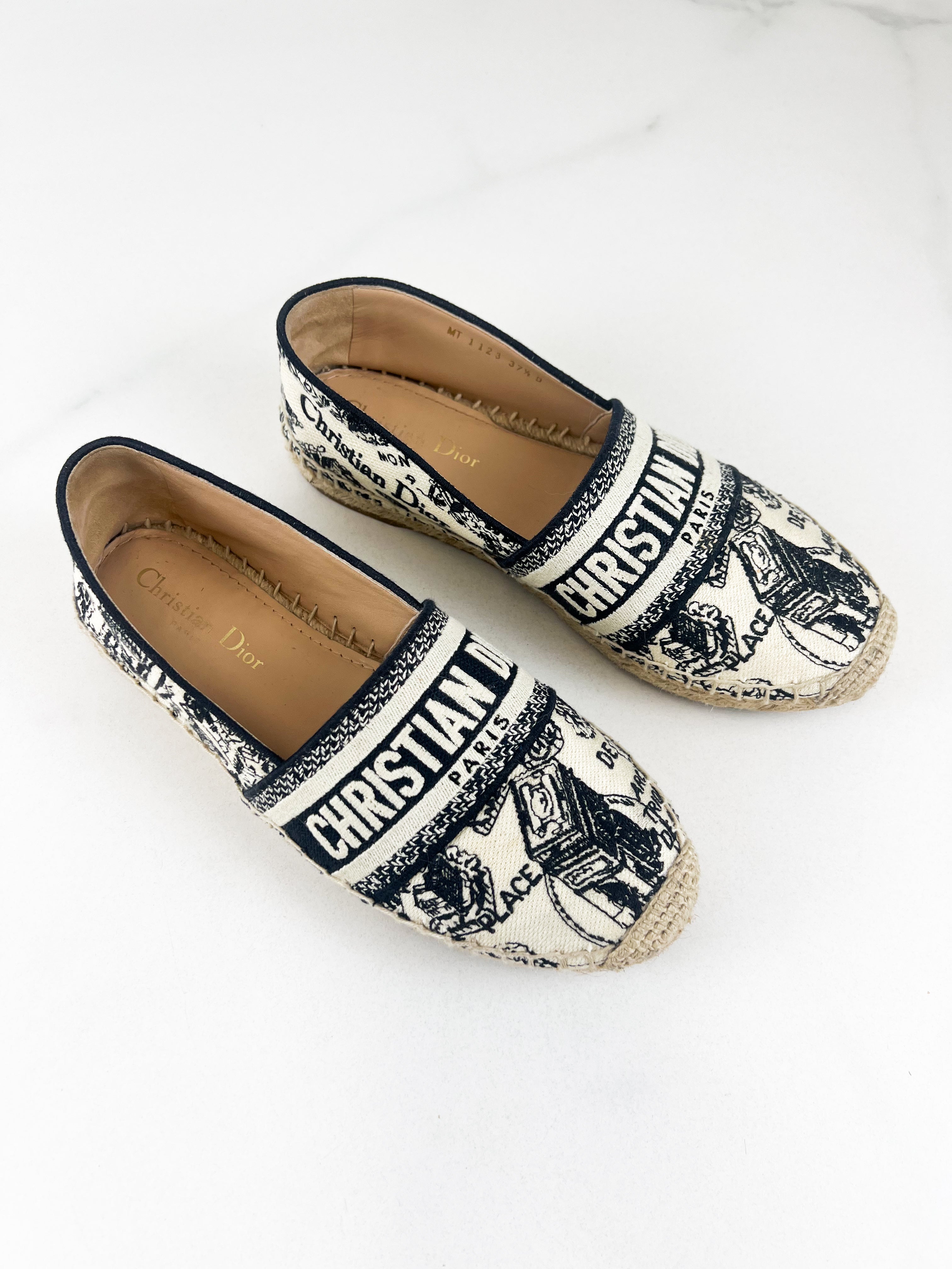 Christian Dior Embroidered Espadrille Size 37.5