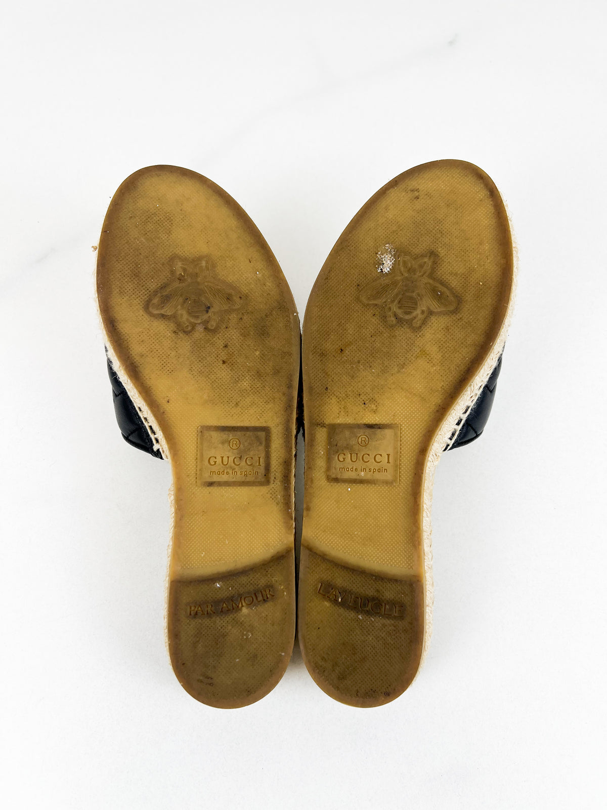 Gucci GG Marmont Canvas Espadrille Sandal Size 37