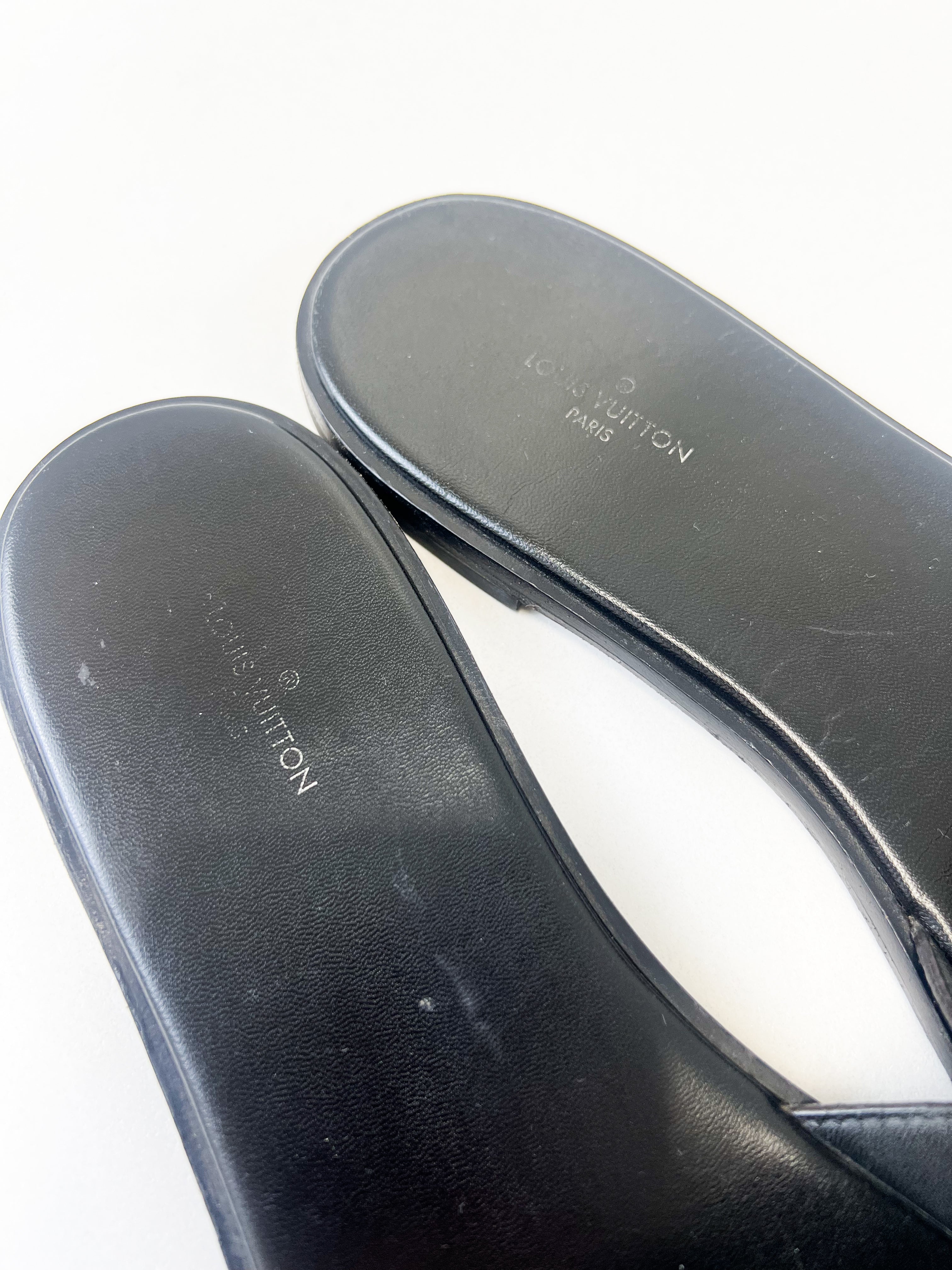 Louis Vuitton Monogram Lock It Flat Slides Size 40