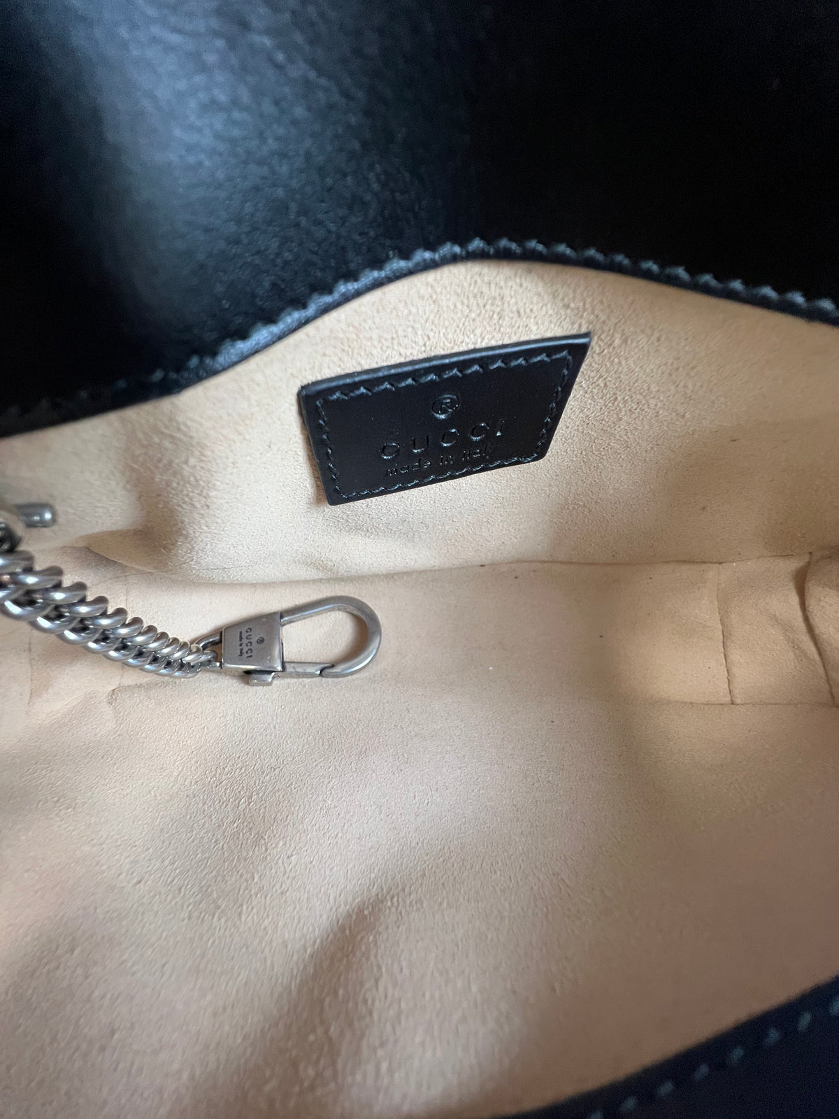 Gucci Black GG Marmont Matelasse Super Mini Shoulder/Belt Bag