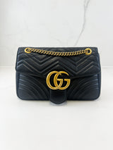 Gucci GG Marmont Matelasse Large Black Flap Shoulder Bag