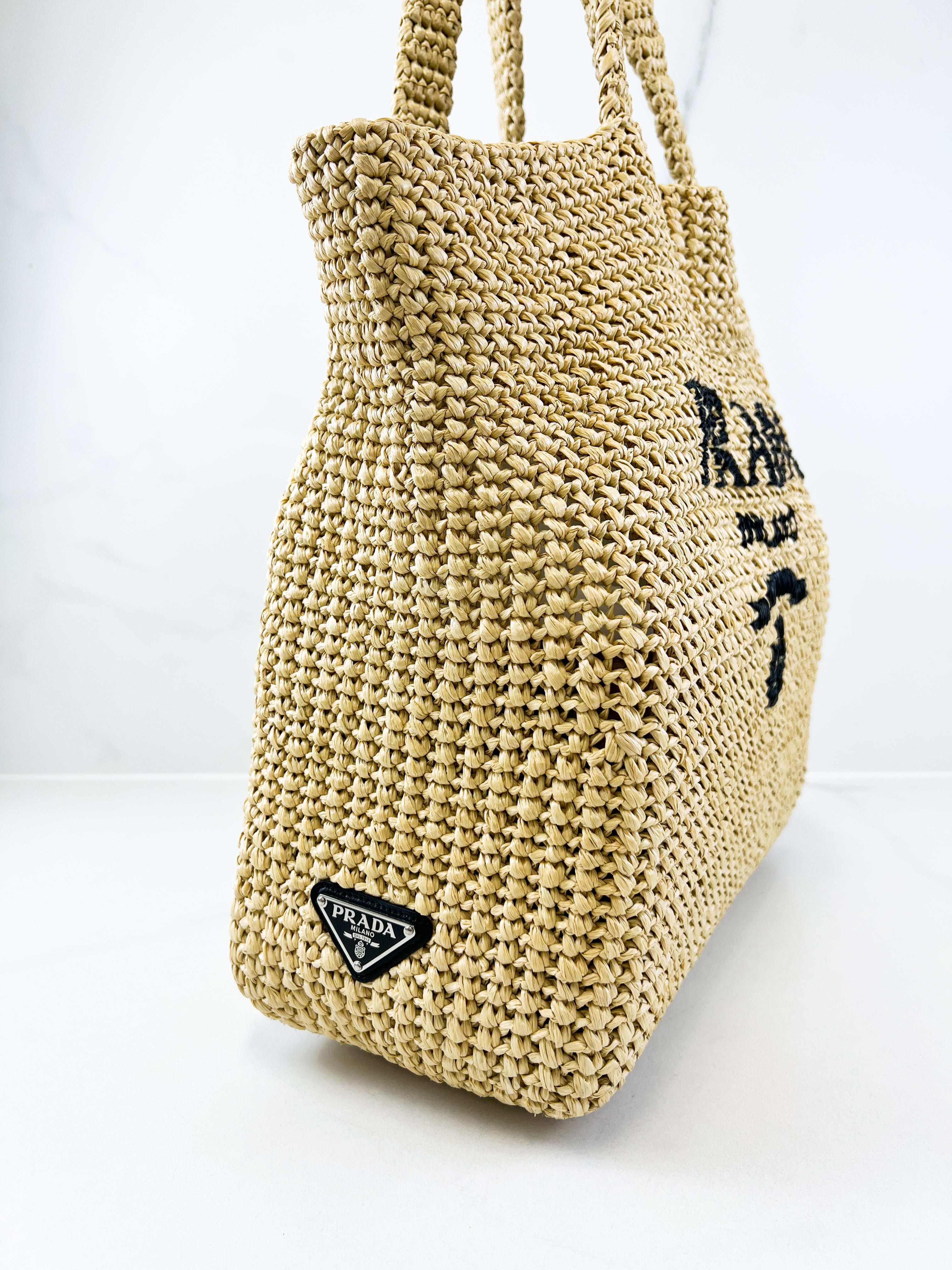 Prada Raffia Medium Tote