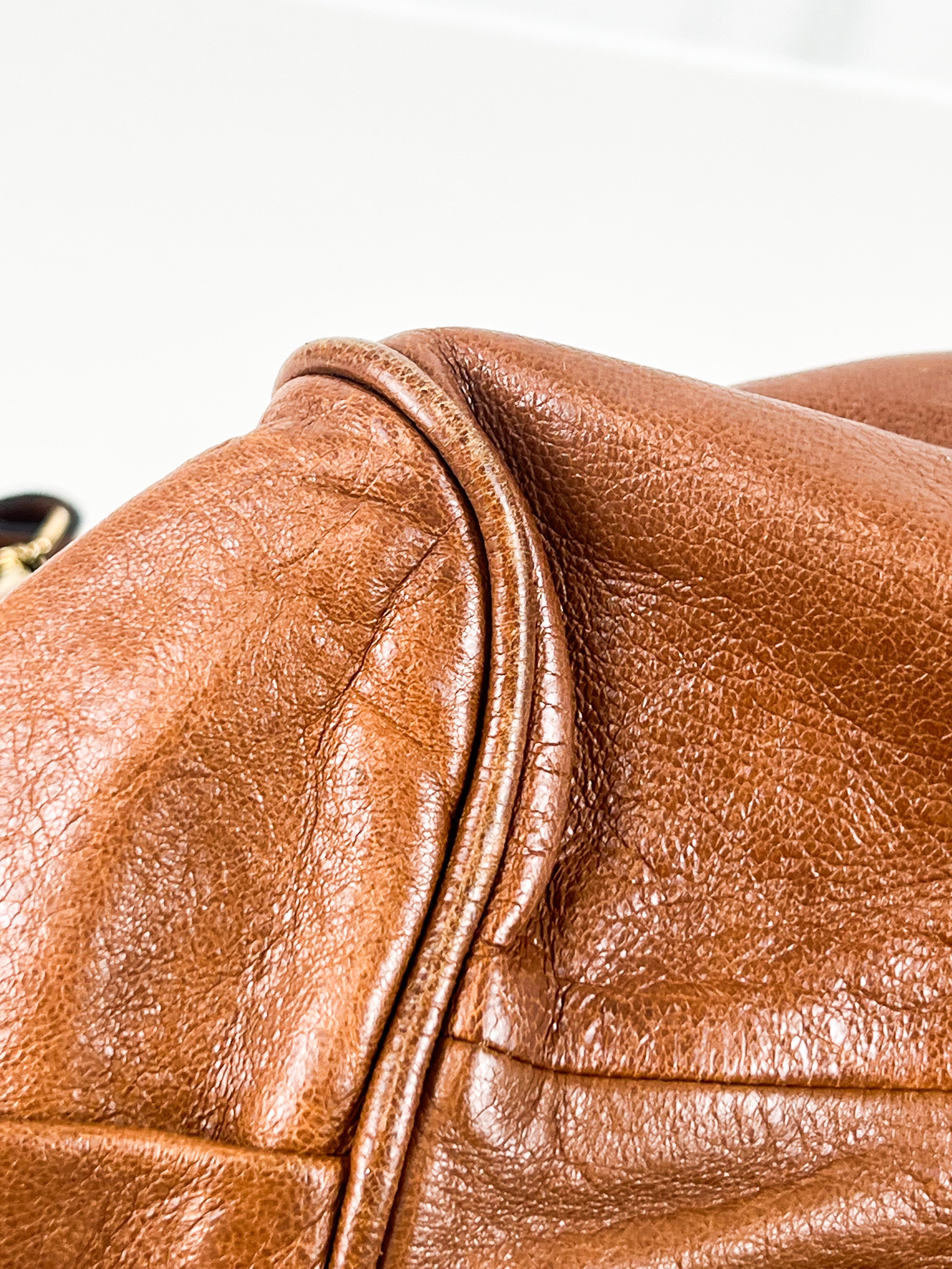 Chloe Vintage Brown Leather Ethel Satchel Bag