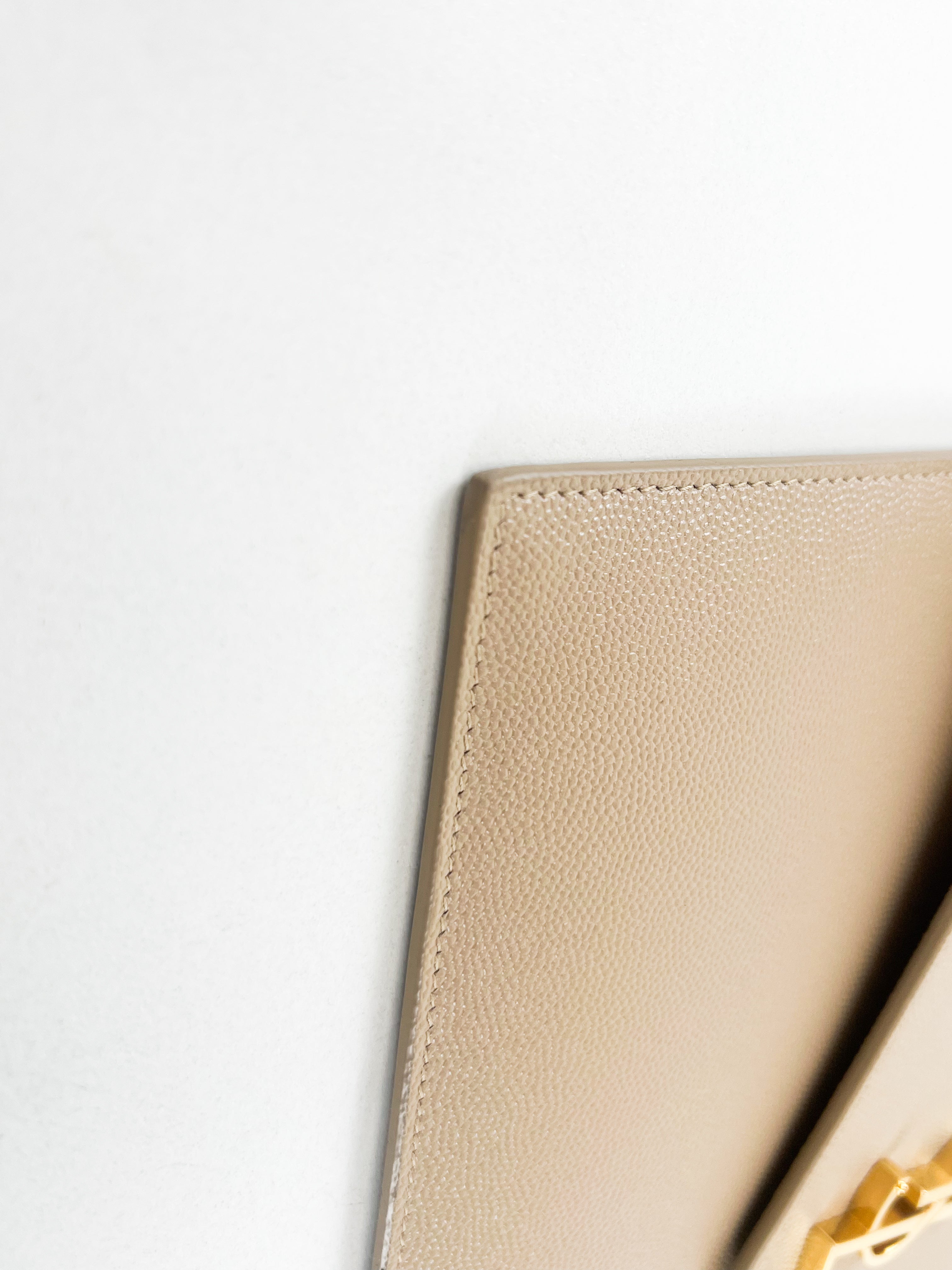 Saint Laurent Beige Uptown Envelope Clutch