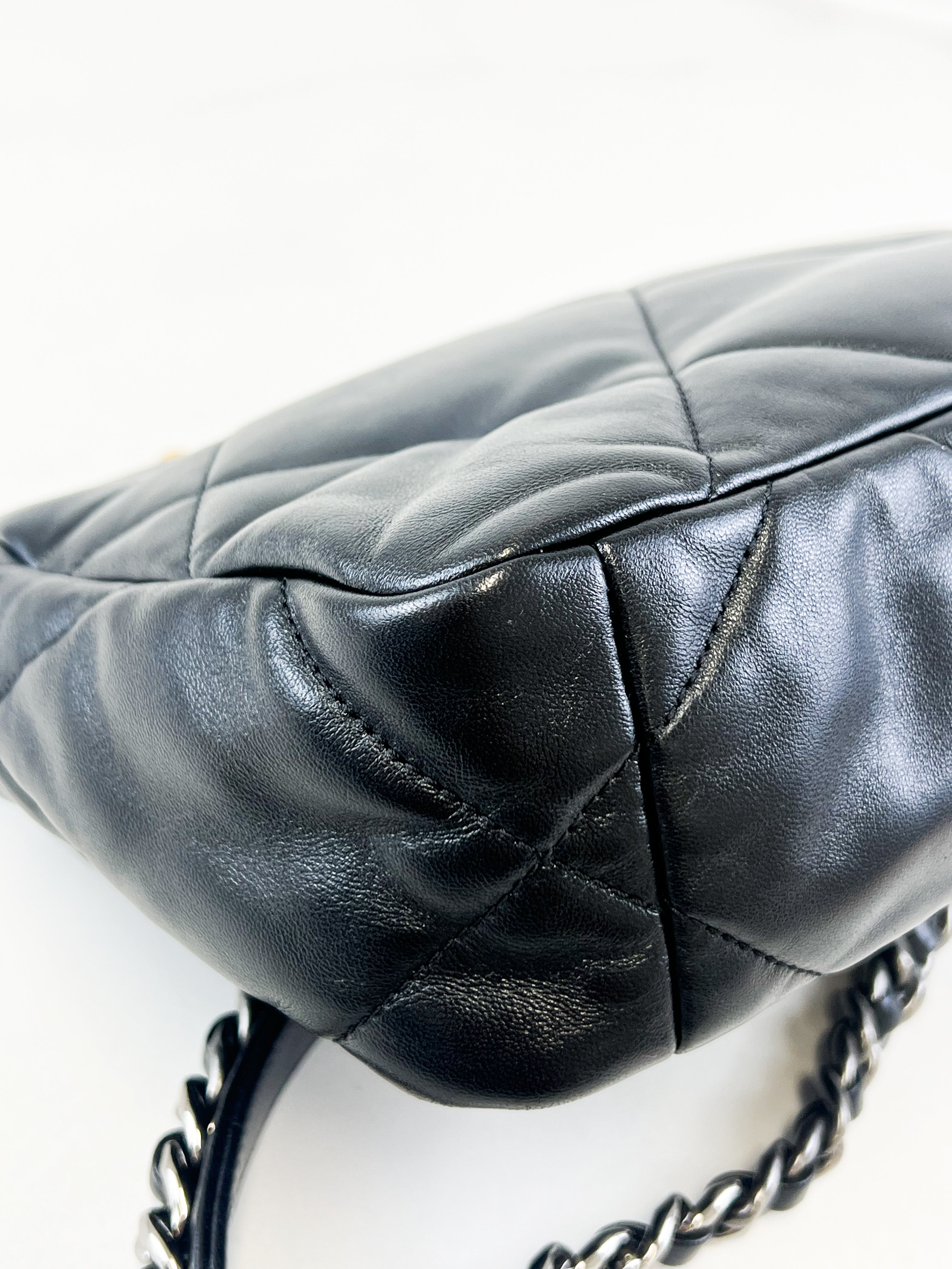 Chanel Black Small Lambskin 19 with Gold & Silver Tone Hardware