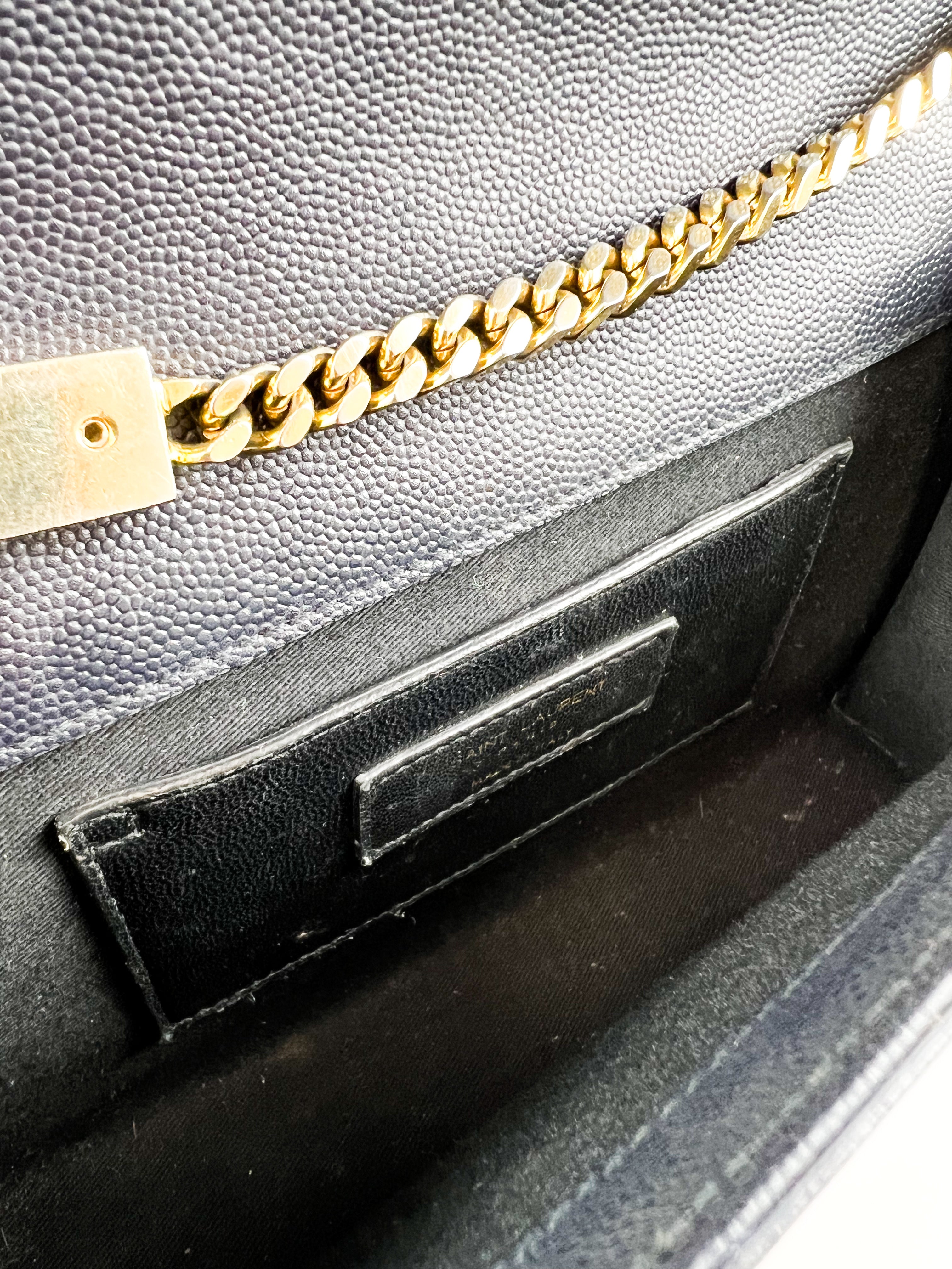 Saint Laurent Navy Kate Large Chain Bag with GHW