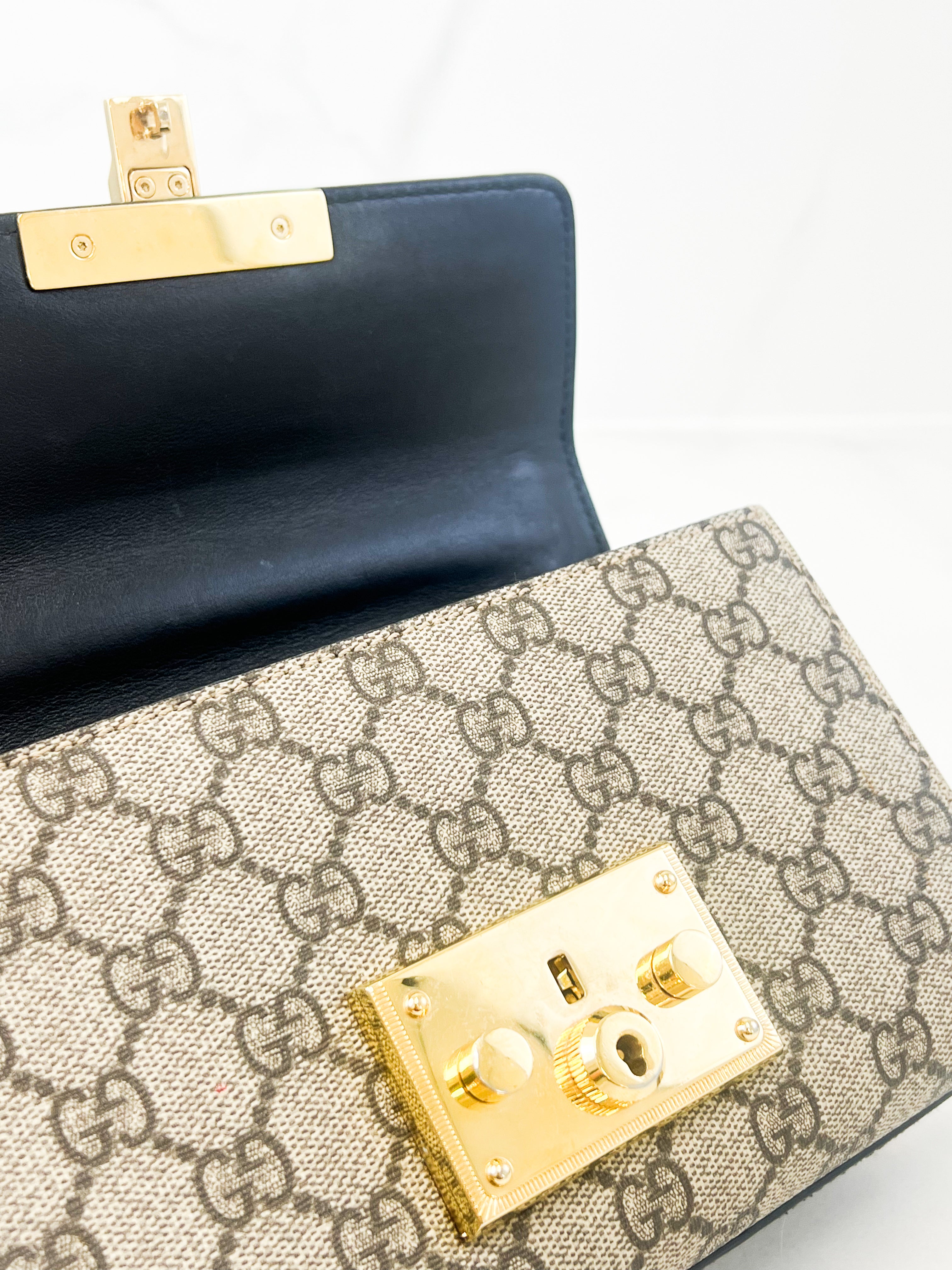 Gucci GG Supreme Small Padlock Shoulder Bag