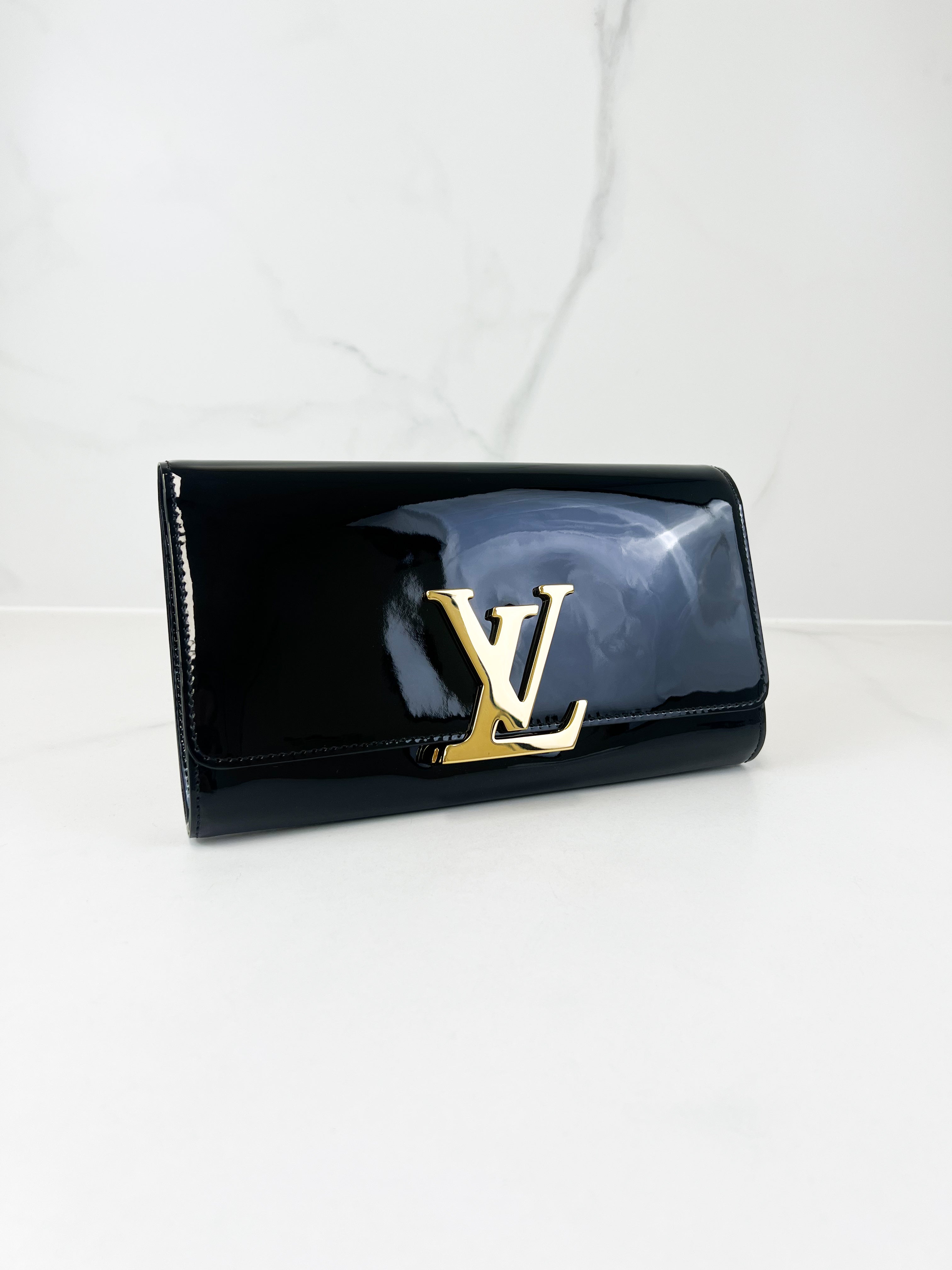 Louis Vuitton Patent Black St Louise Clutch