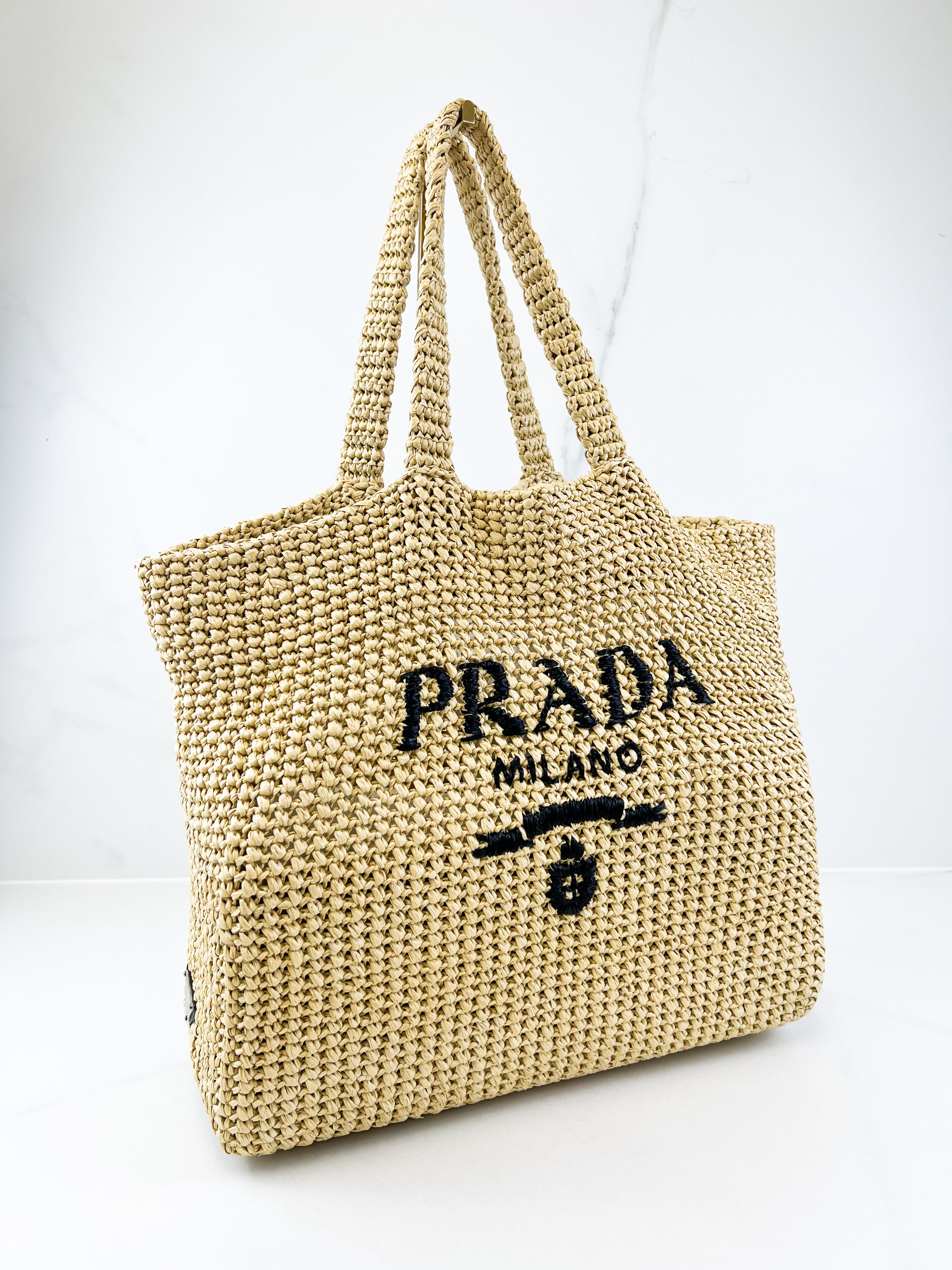 Prada Raffia Medium Tote