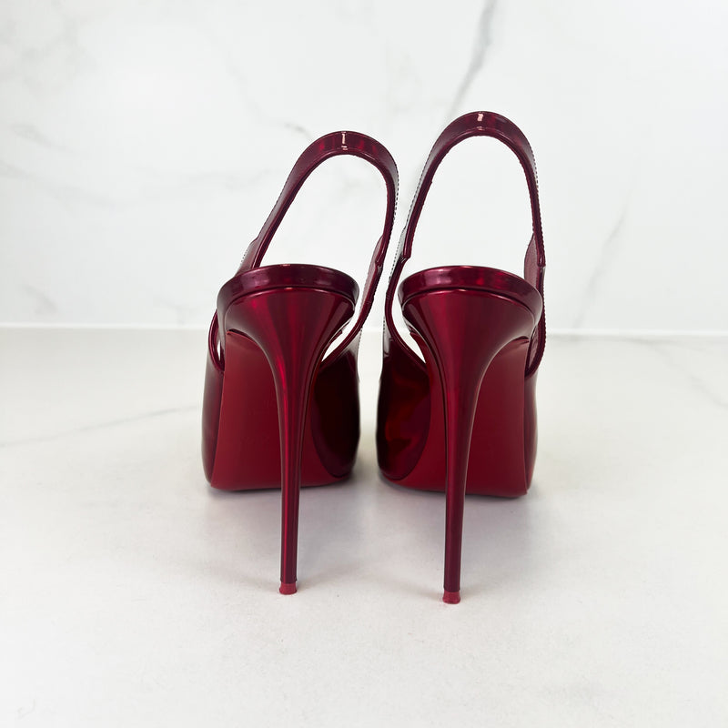Christian Louboutin Red Hot Sling Alta Chick 120 Size 38