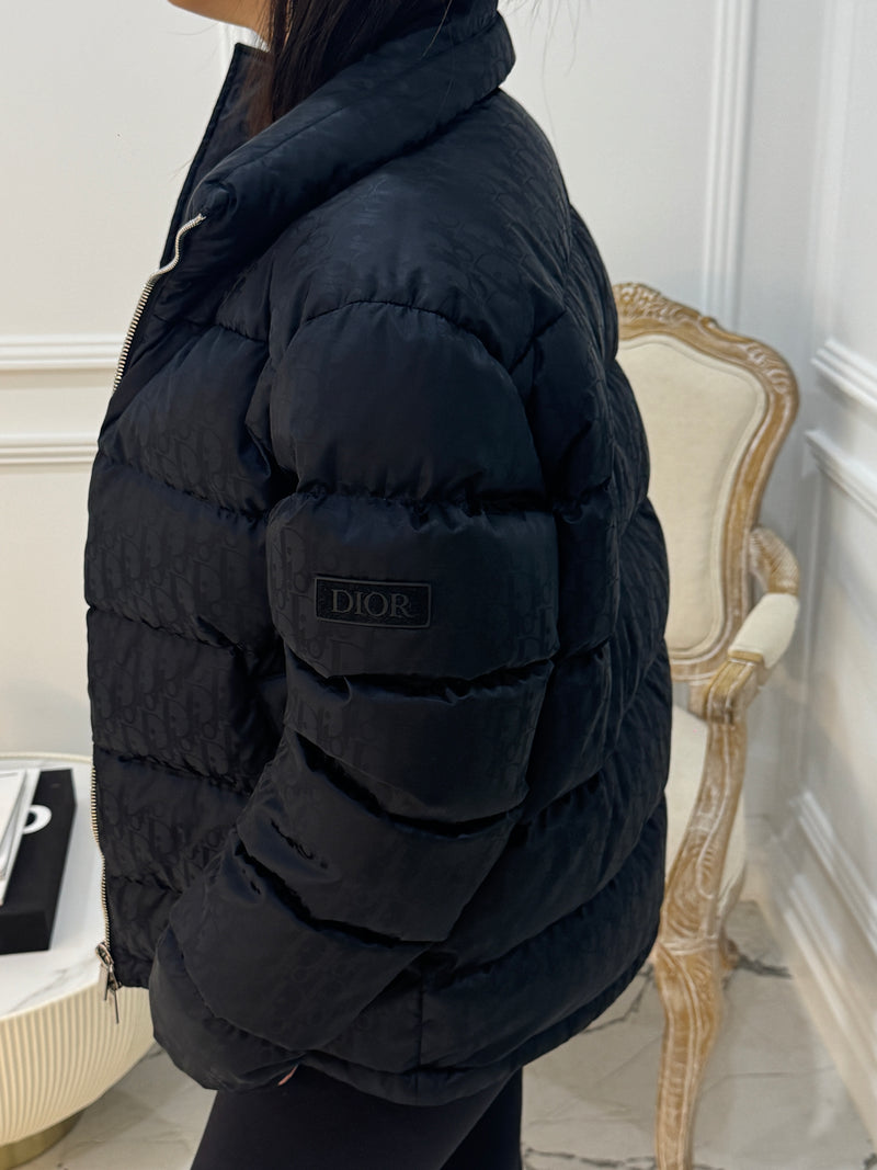 Christian Dior Mens Puffer Jacket Logo Embossed Size 46 (M/L)