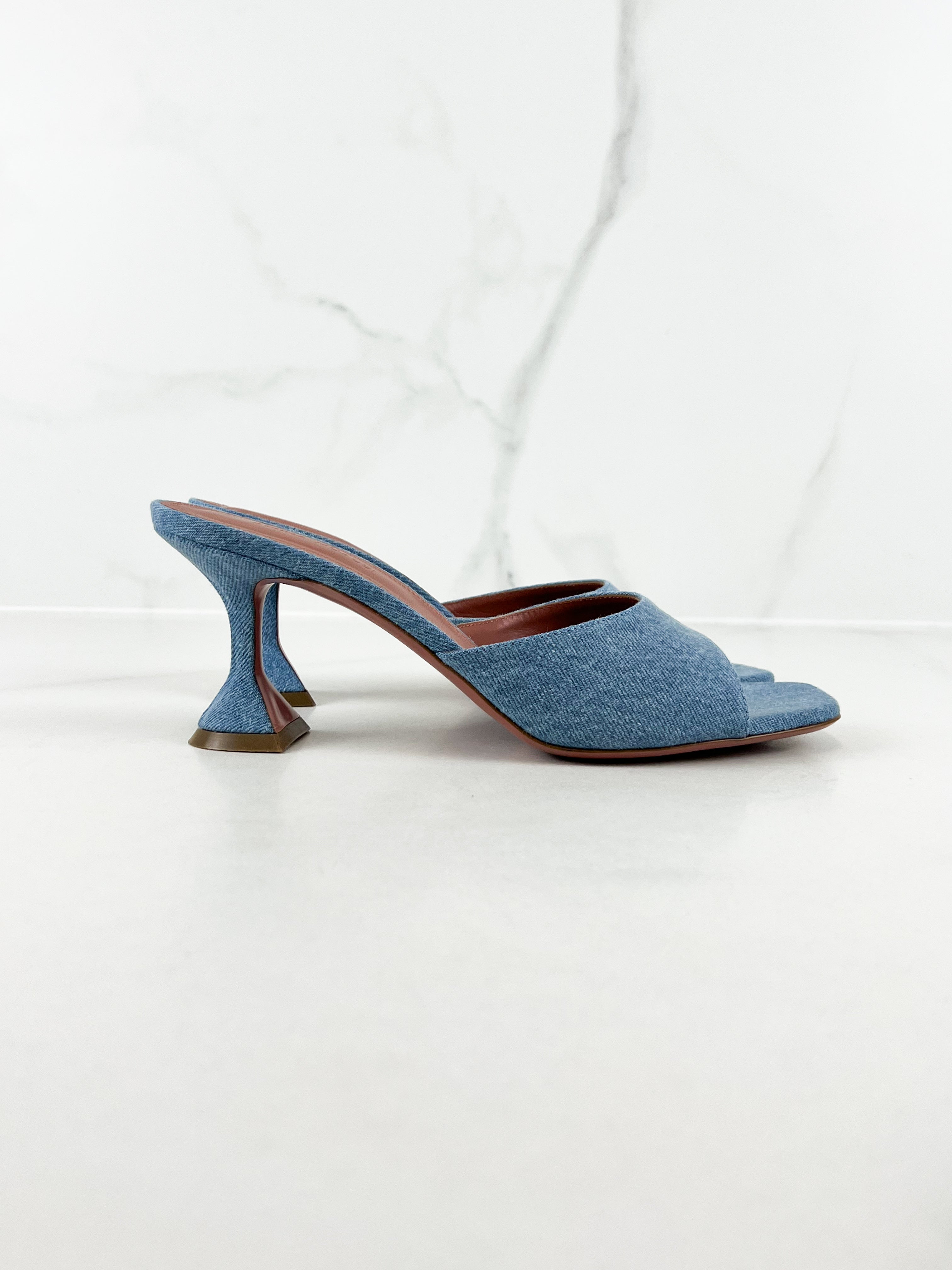 Amina Muaddi Lupita Slipper in Denim Size 40