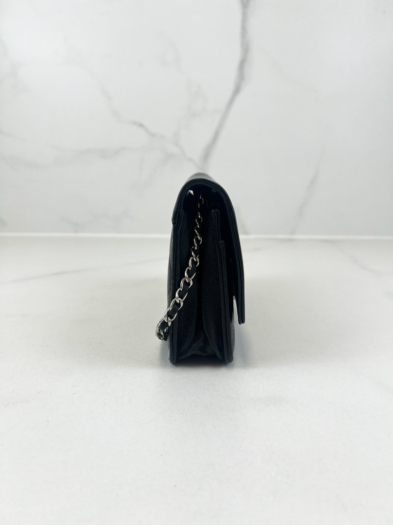 Chanel Black Calfskin CC WOC with SHW